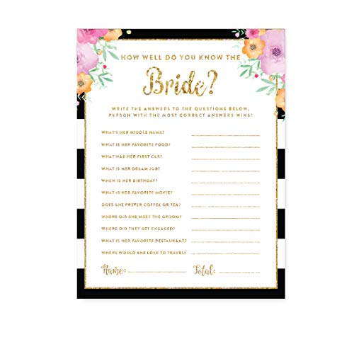 Cards How Well Do You Know the Bride