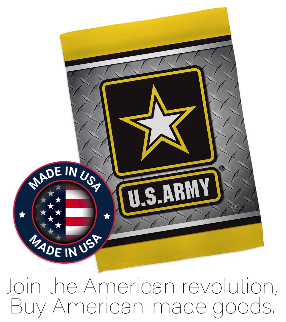 US Army Steel Garden Flag Set with Stand - Military Veteran Yard Decoration for Patriotic Home & Outdoor Use