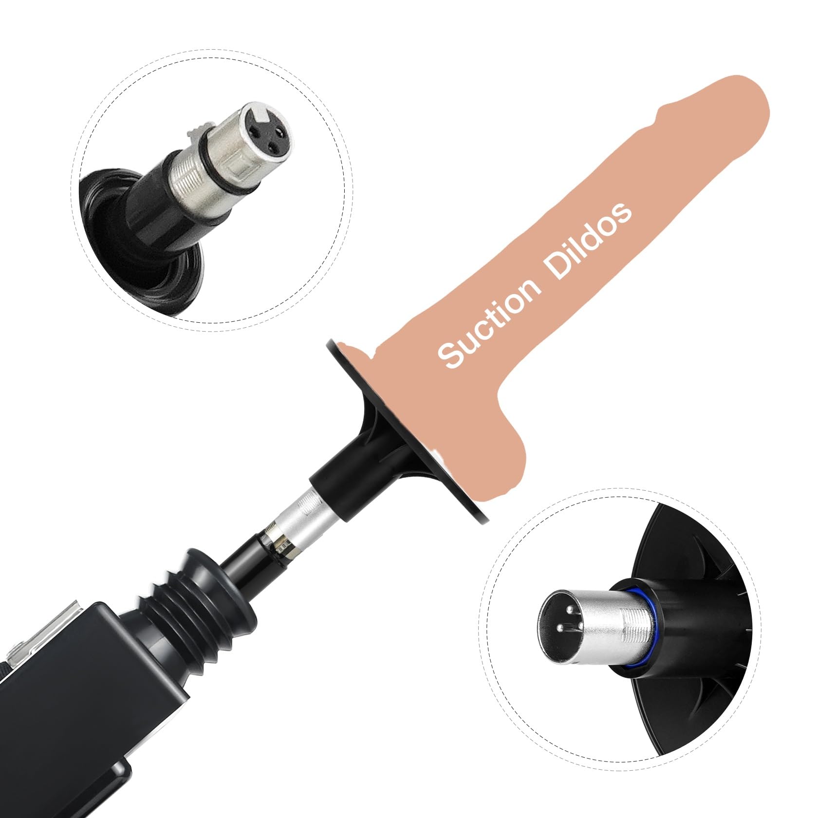 3XLR Suction Cup Dildo Holder for Sex Machines - Universal Thrusting Machine Attachment, Compatible with Love Machines & Gun Devices - Enhance Your Pleasure with Secure Suction for Hands-Free Play