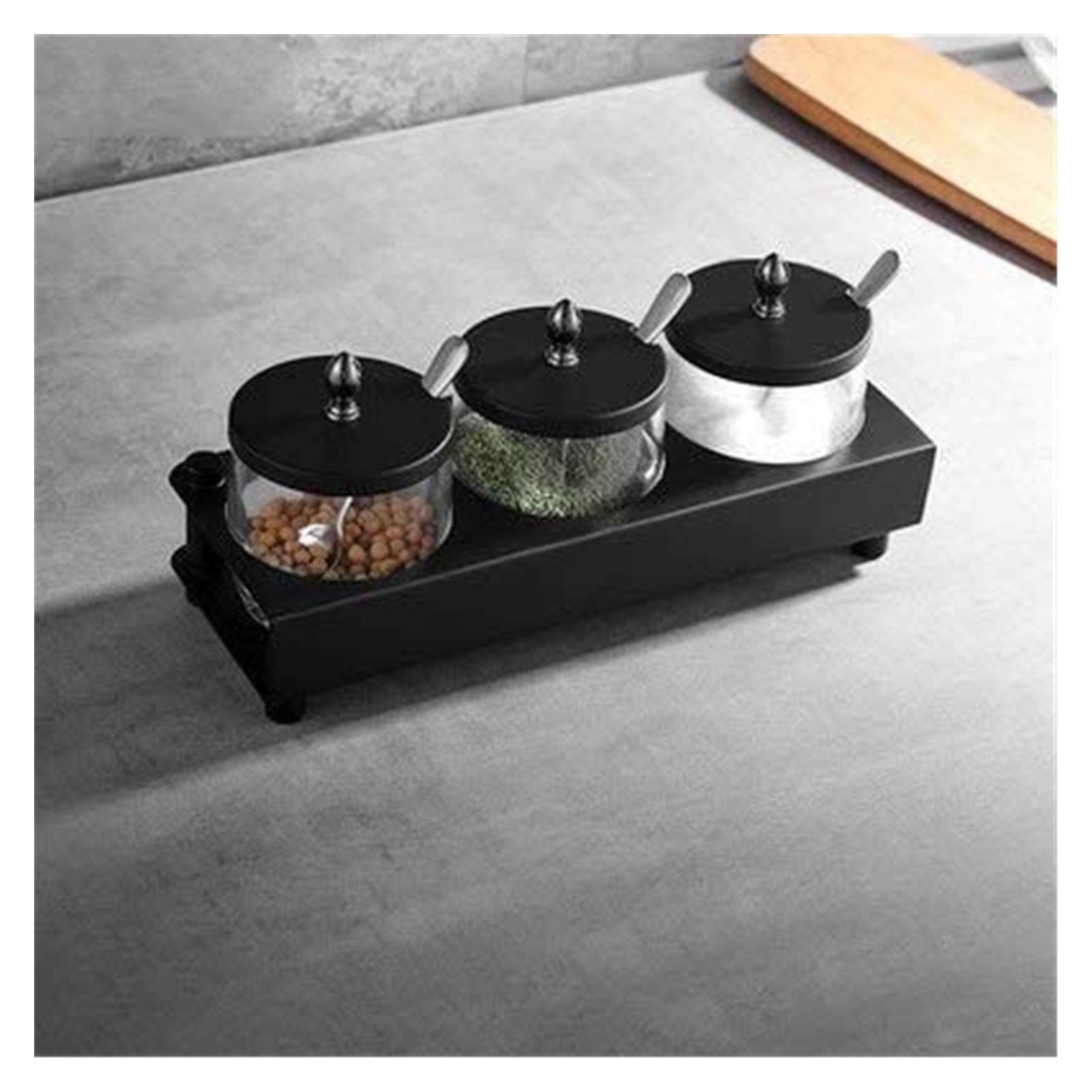 Premium Ceramic Sugar Bowls with Lids & Spoons - 3-Piece Set for Sugar, Spices, Condiments - Perfect for Kitchen, Dining Table, Coffee & Tea Station (Size B)