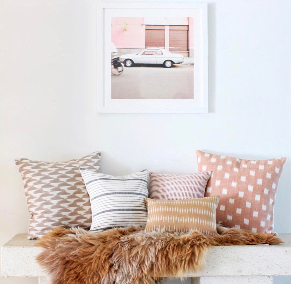 READY TO SHIP Kufri Cusco Stripe Pillow Cover in Natural - Bohemian Decorative Throw Pillow Case for Sofa, Bed & Home Decor