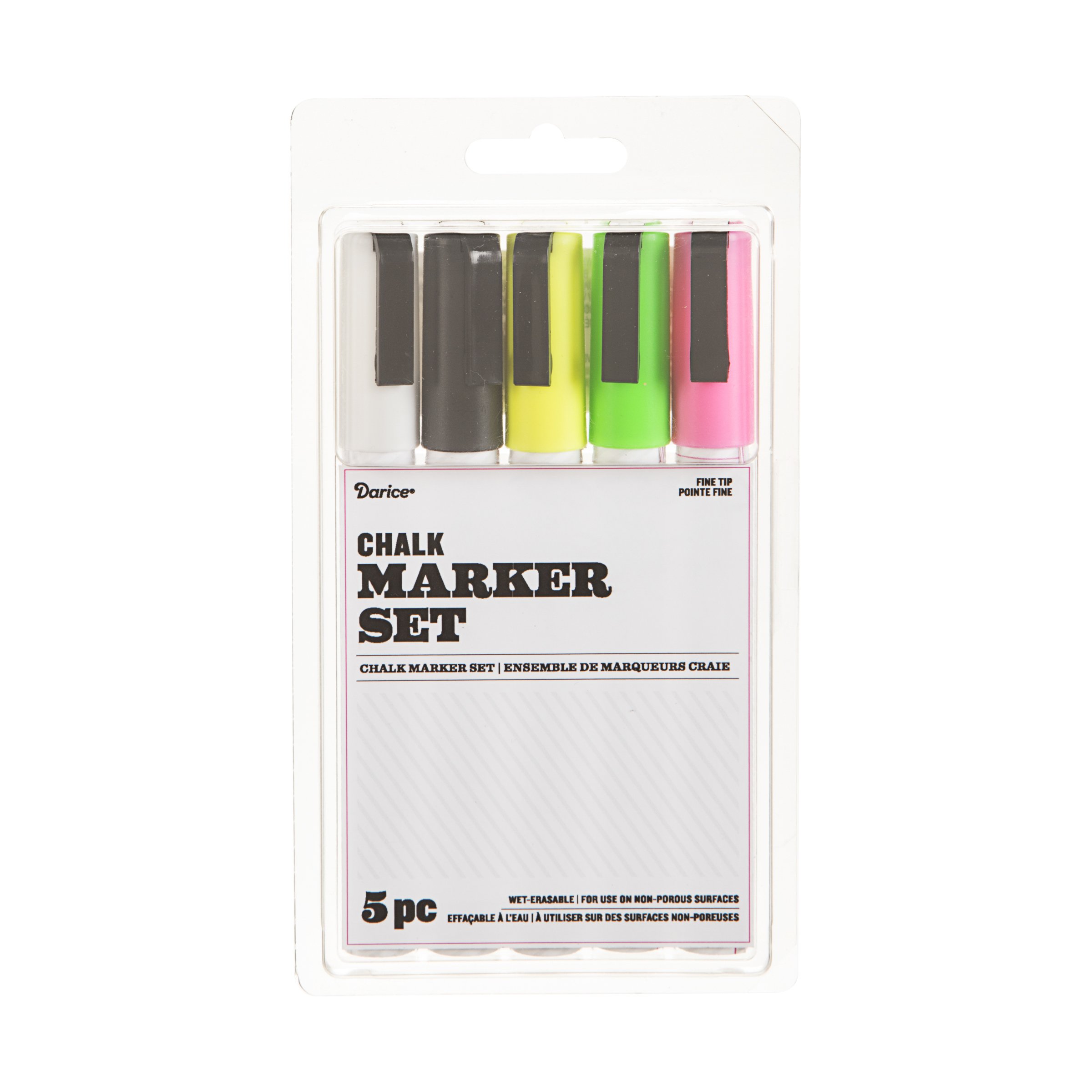 DARICE 5-Piece Chalk Marker Set - Vibrant Colors for Whiteboards, Glass, Chalkboards & Signs - Perfect for Restaurants, Classrooms & DIY Projects
