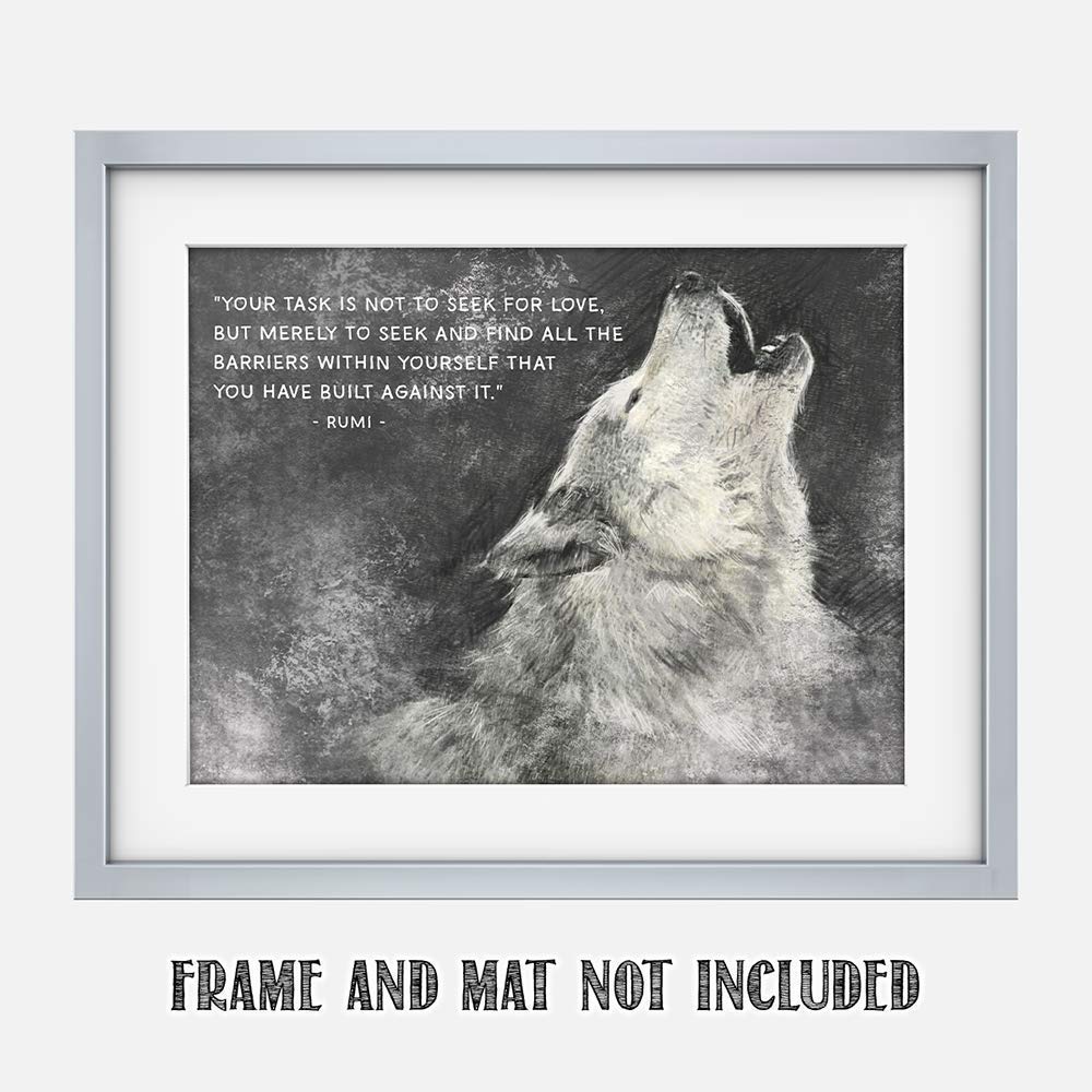 TJ Originals Inspirational Wall Art - Unframed 11x14 Print with Rumi Quotes for Home & Office Decor