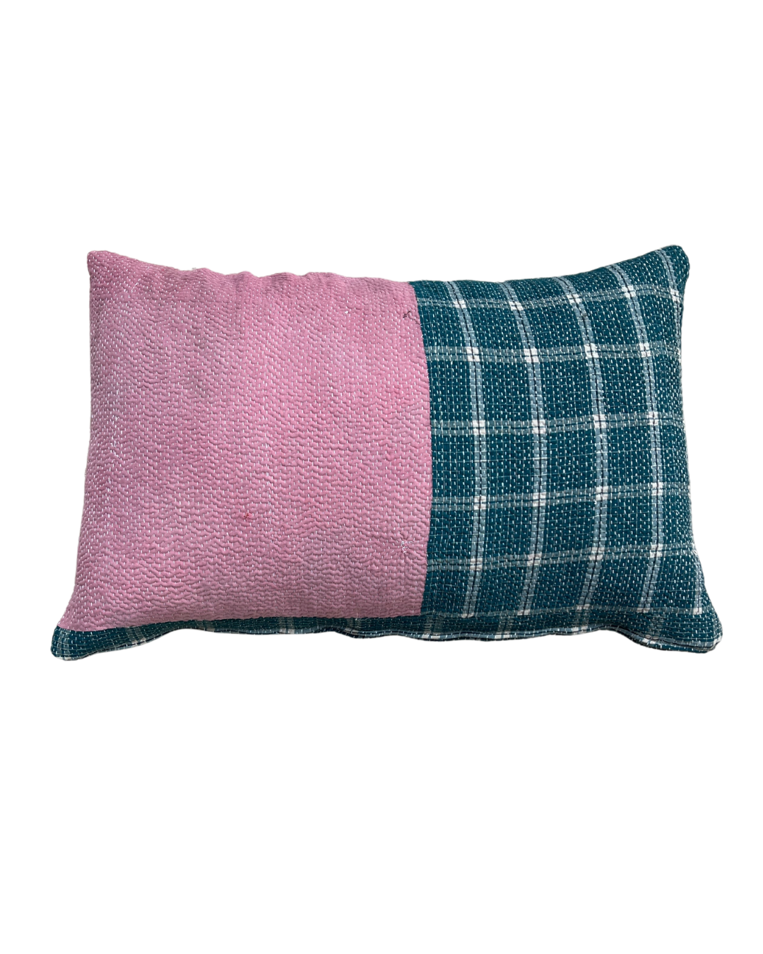 Handmade Green & Blue Kantha Cushions - Boho Home Decor Throw Pillows for Sofa, Bed & Floor Seating - Perfect for Living Room, Bedroom & Meditation Spaces