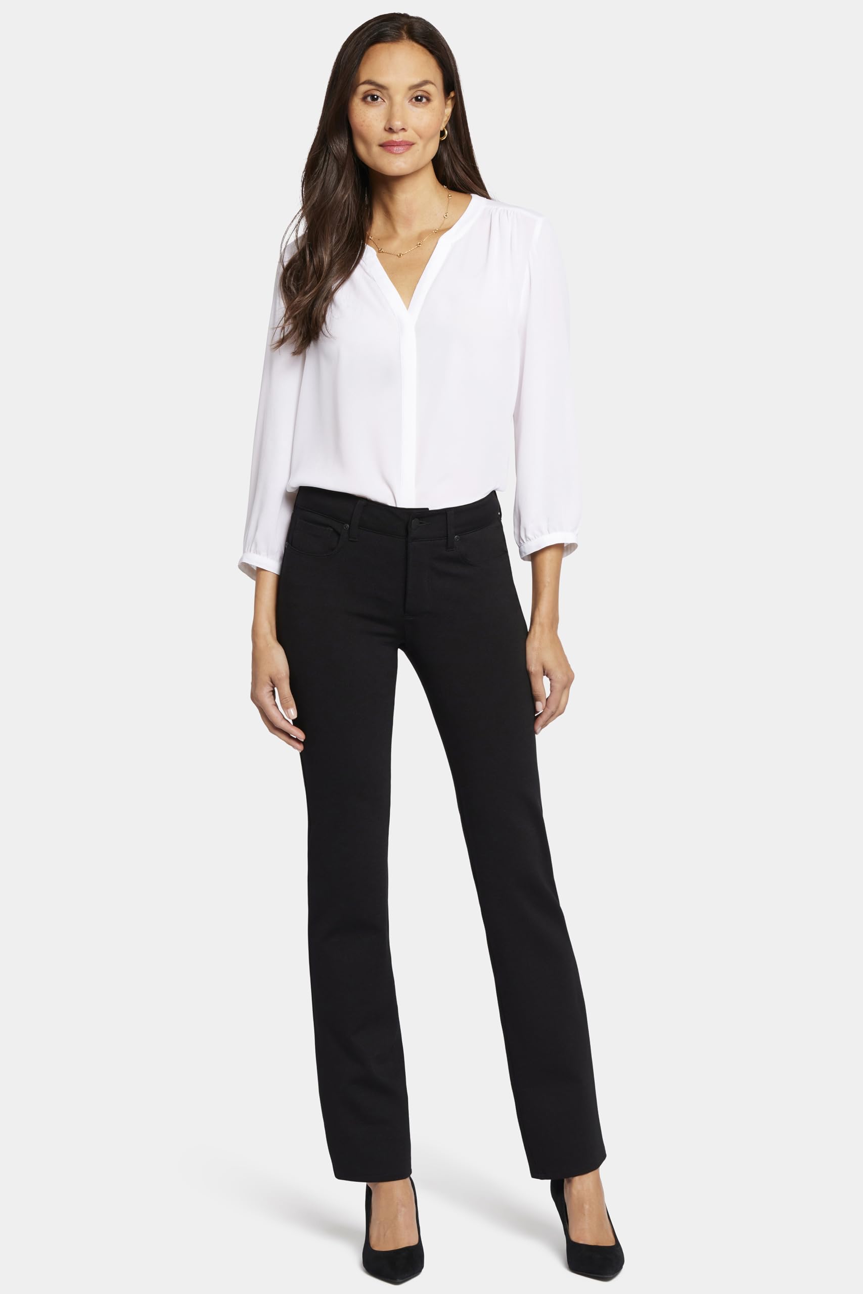 NYDJ Women’s Marilyn Straight Leg Ponte Knit Pants - Comfortable Stretch Work Pants for Office & Business Casual Wear