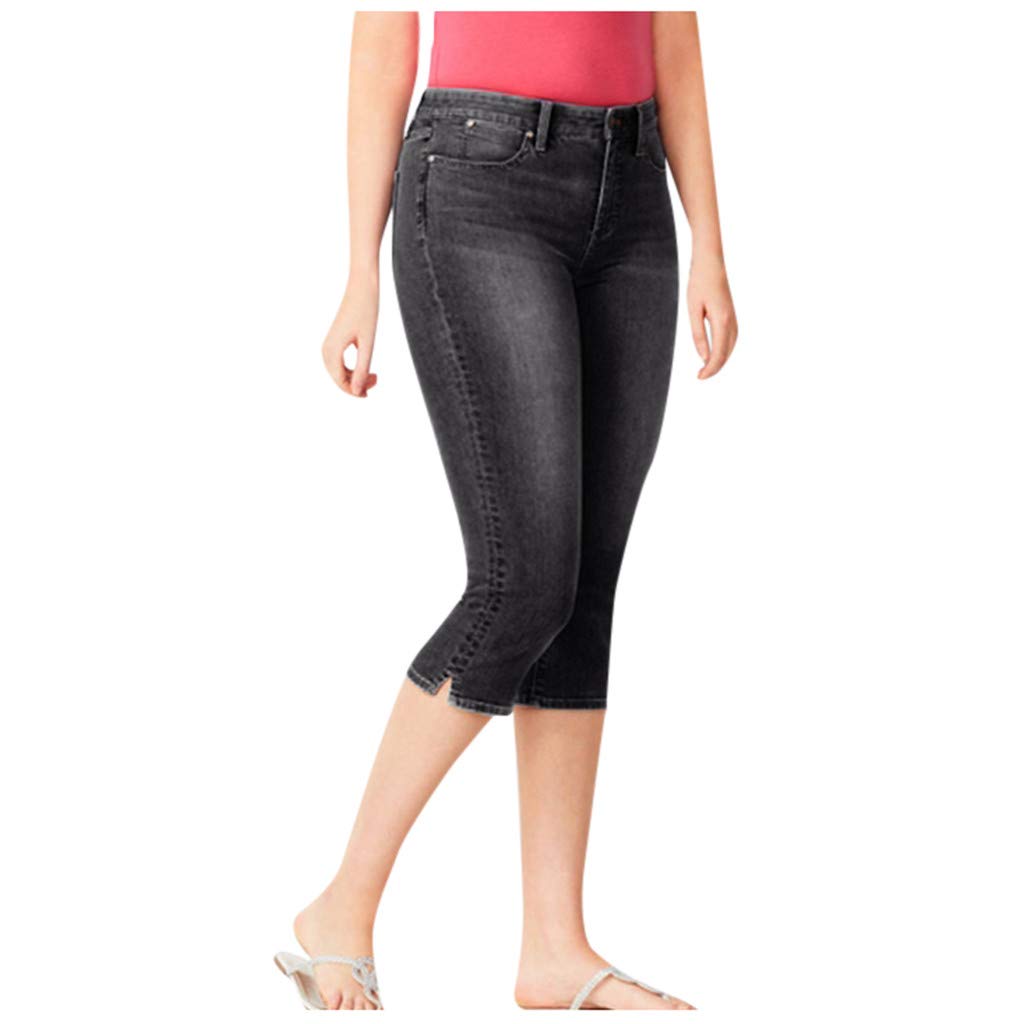 AAZJSS Women's High Waisted Skinny Capris Jeans - Stretchy Boyfriend Fit, Distressed & Loose Style - Plus Size Casual Pants for Work, Travel & Everyday Wear