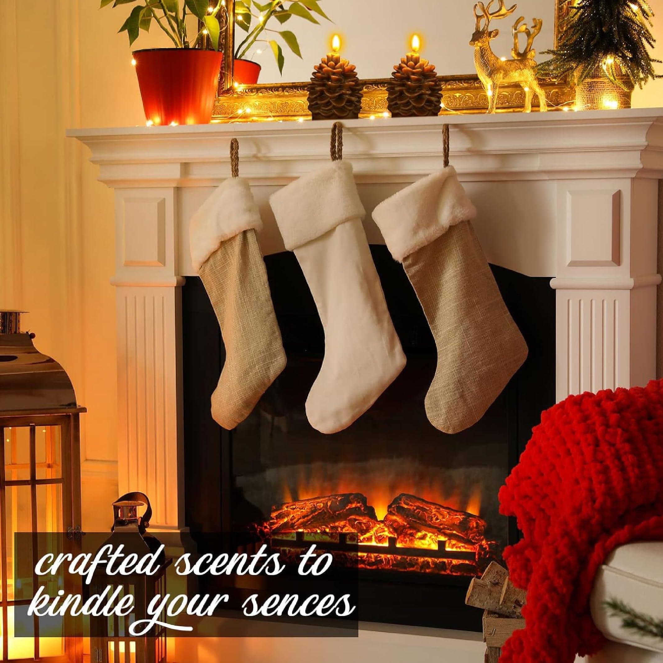 Eowppue Set of 4 Flameless LED Candles with Remote & Timer - Battery Operated Pine Cone Shaped Decorative Lights for Home, Party, Halloween, Christmas Decorations - Perfect for Living Room, Bedroom, Wedding & Holiday Displays