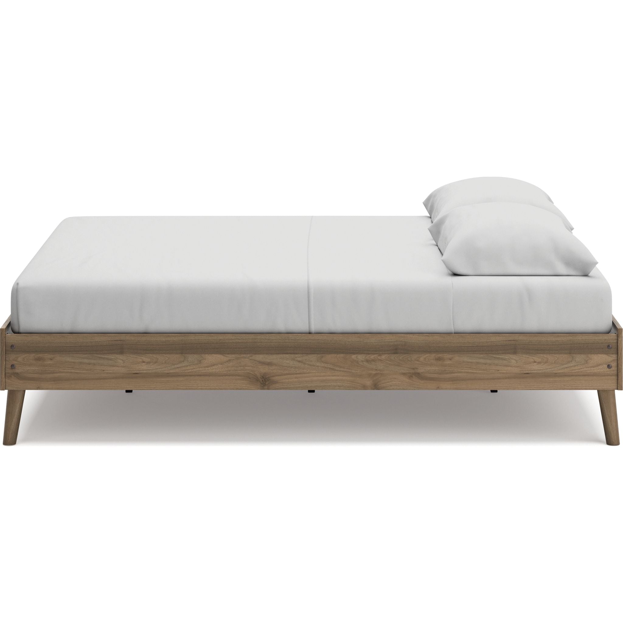 Aprilyn Queen Platform Bed Frame with Headboard - Honey Finish, Modern Minimalist Design for Bedroom, Sturdy Wooden Slat Support, Easy Assembly, Perfect for Master Bedroom, Guest Room, or Studio Apartment