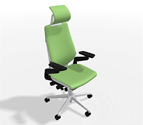 Steelcase Gesture Ergonomic Office Chair with Adjustable Headrest & Lumbar Support - Peep Artichoke Fabric, Platinum Frame & Hard Floor Casters for Home Office, Gaming & Workspace Comfort