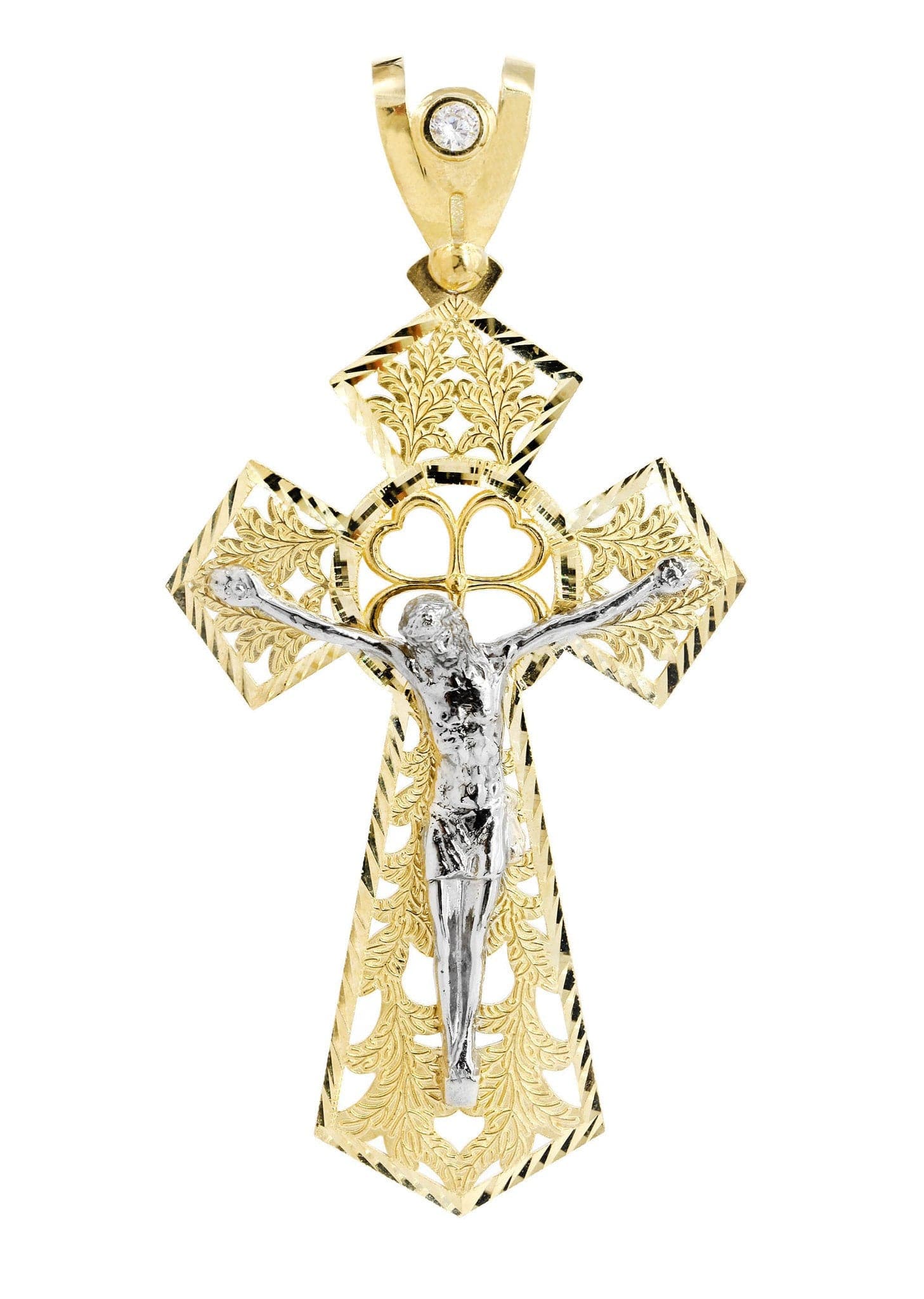 10K Gold Cross Pendant for Women & Men - 16.7 Grams Religious Jewelry - Perfect for Baptism, First Communion, Confirmation & Everyday Wear