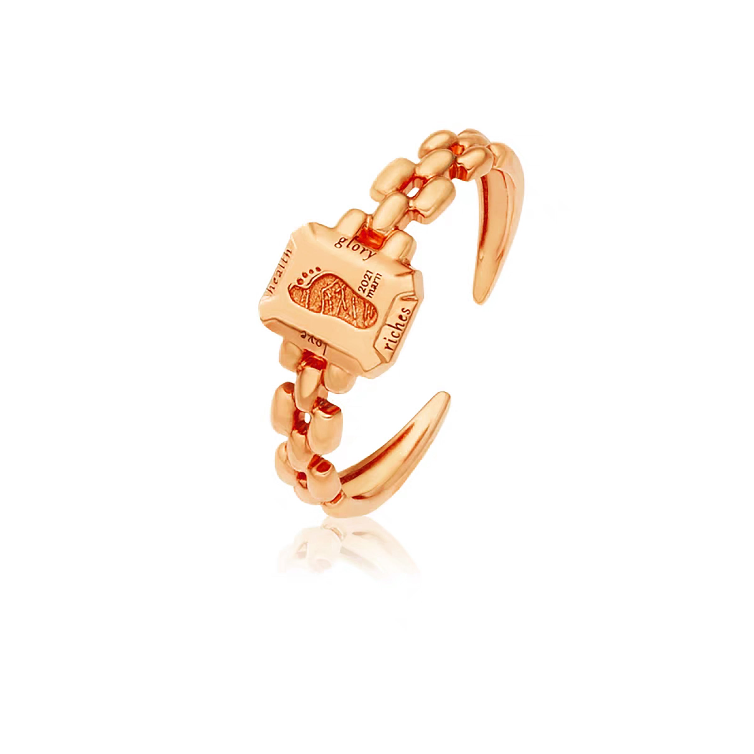Solid Gold Footprint Ring - 14K Yellow Gold Handmade Jewelry for Women - Perfect for Gifts, Anniversaries & Special Occasions