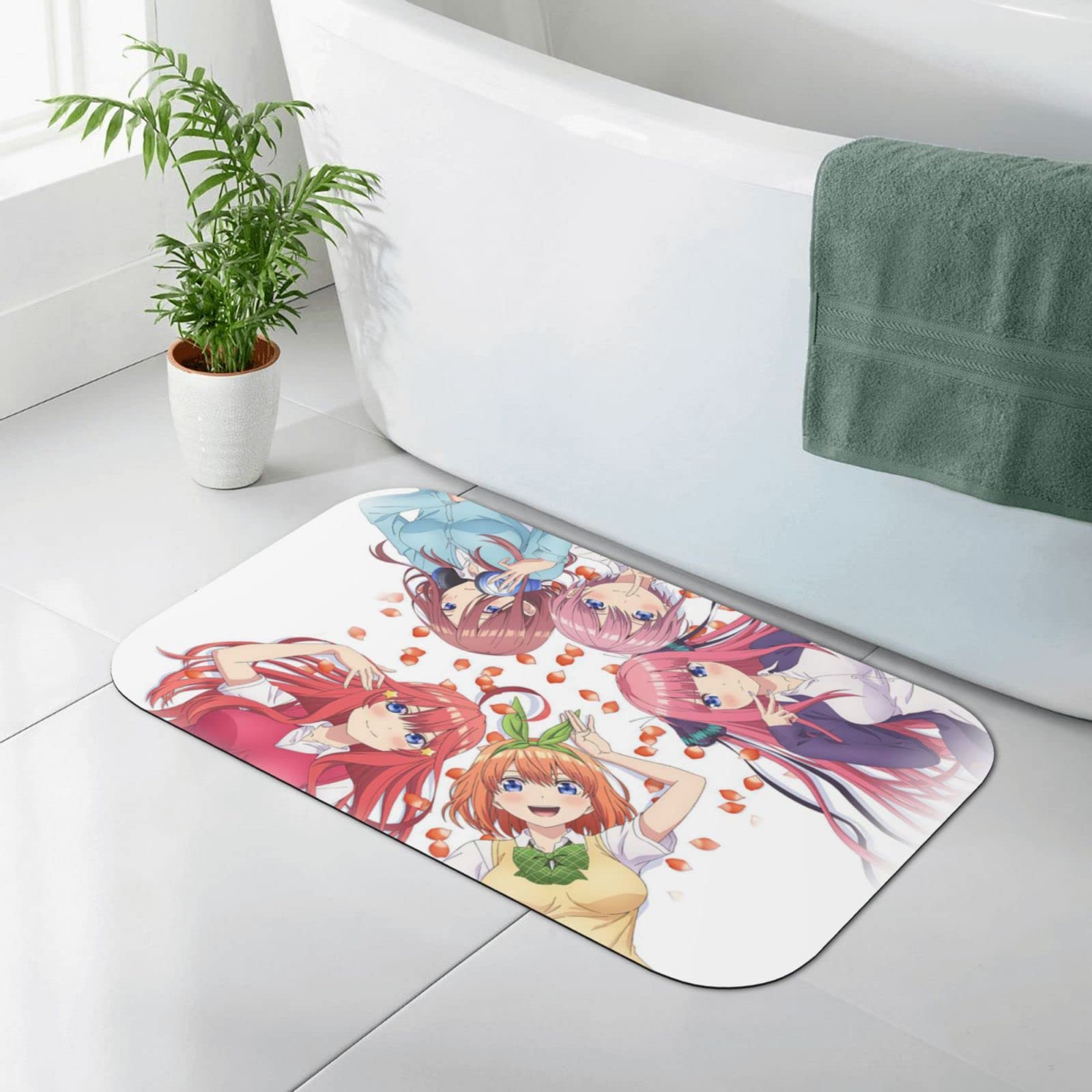 The Quintessential Quintuplets Anime Non-Slip Bath Mat - Super Absorbent Quick Dry Bathroom Rug (19.7