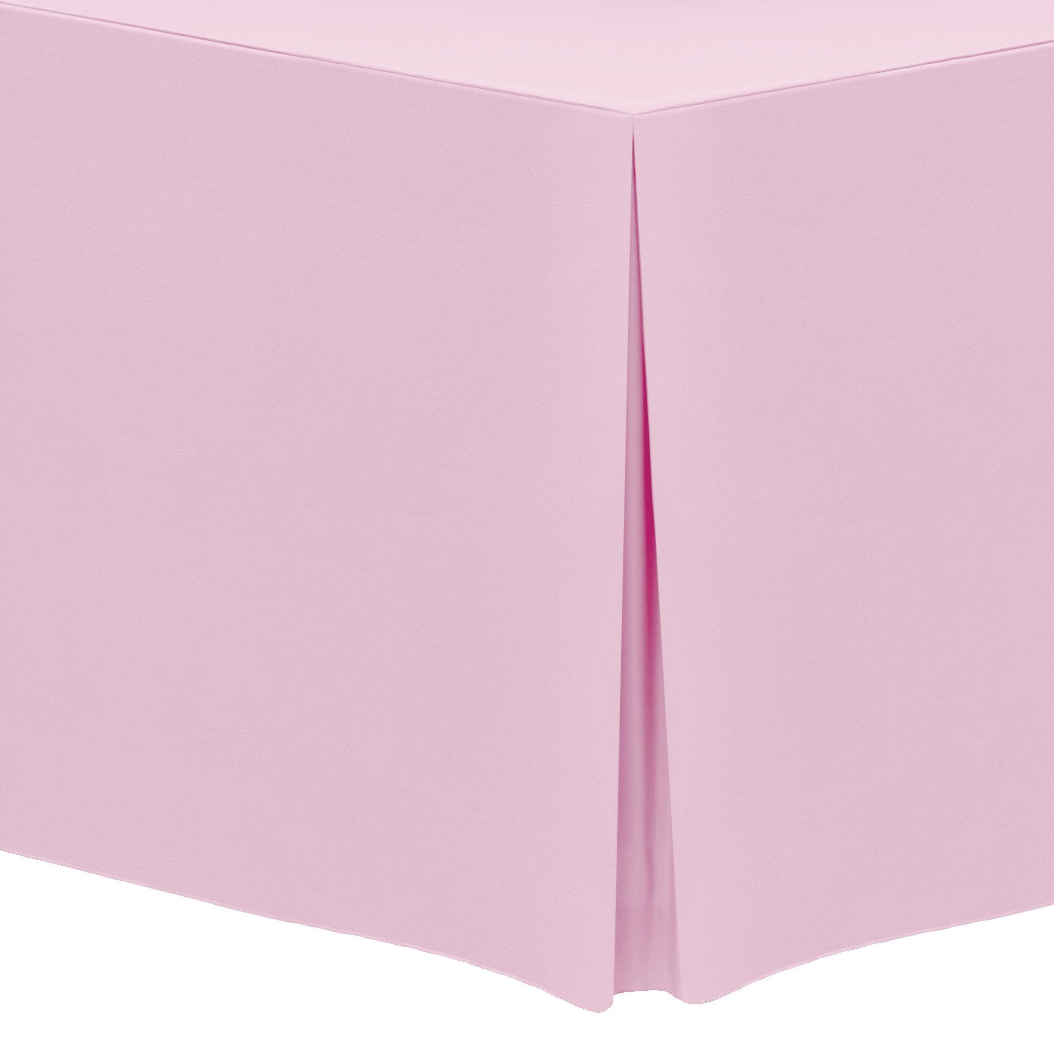 Premium 8 ft. Polyester Tablecloth for Banquet & Folding Tables (18x96 Inch) - Light Pink, 42
