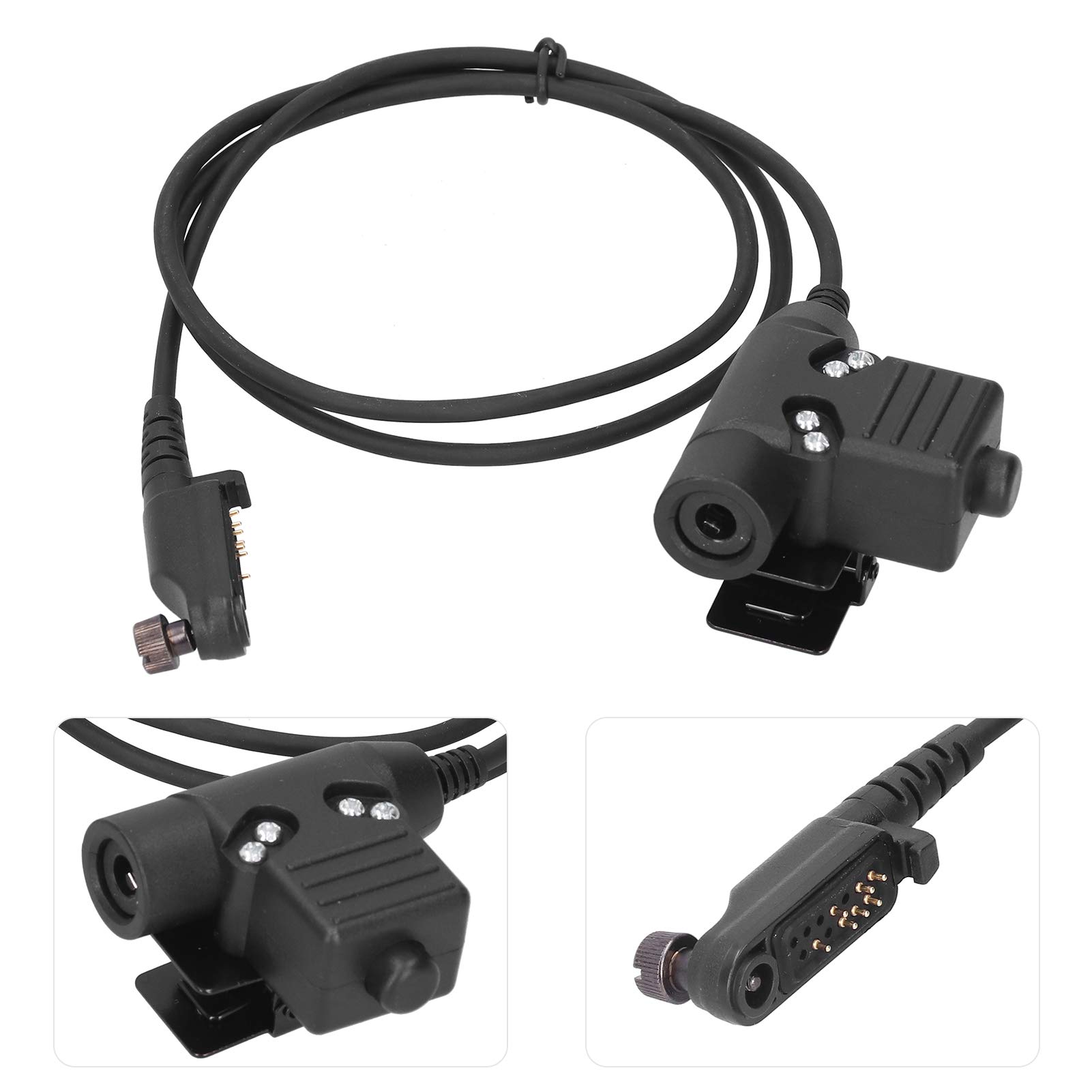 U94 PTT Tactical Adapter - Push to Talk Connector with 3.3ft Cable for Hytera PD680/660/600 X1P Walkie Talkie Headset - Perfect for Military, Security, and Outdoor Communication