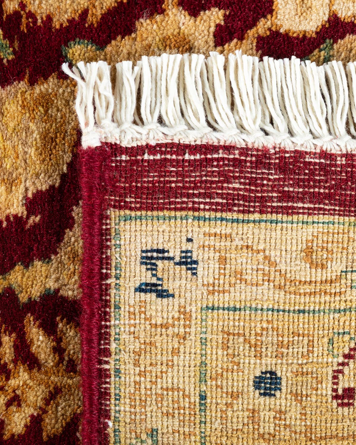 Handmade Wool Traditional Floral Mogul Red 6x9 Area Rug - Unique Hand-Knotted Solo Rugs for Living Room, Bedroom & Home Decor