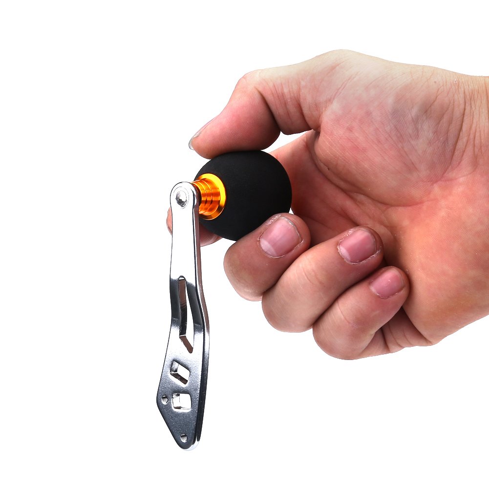 VGEBY Non-Slip Gold Baitcasting Reel Power Handle Replacement - Durable Fishing Reel Handle Upgrade for Smooth Casting | Perfect for Bass, Trout & Saltwater Fishing