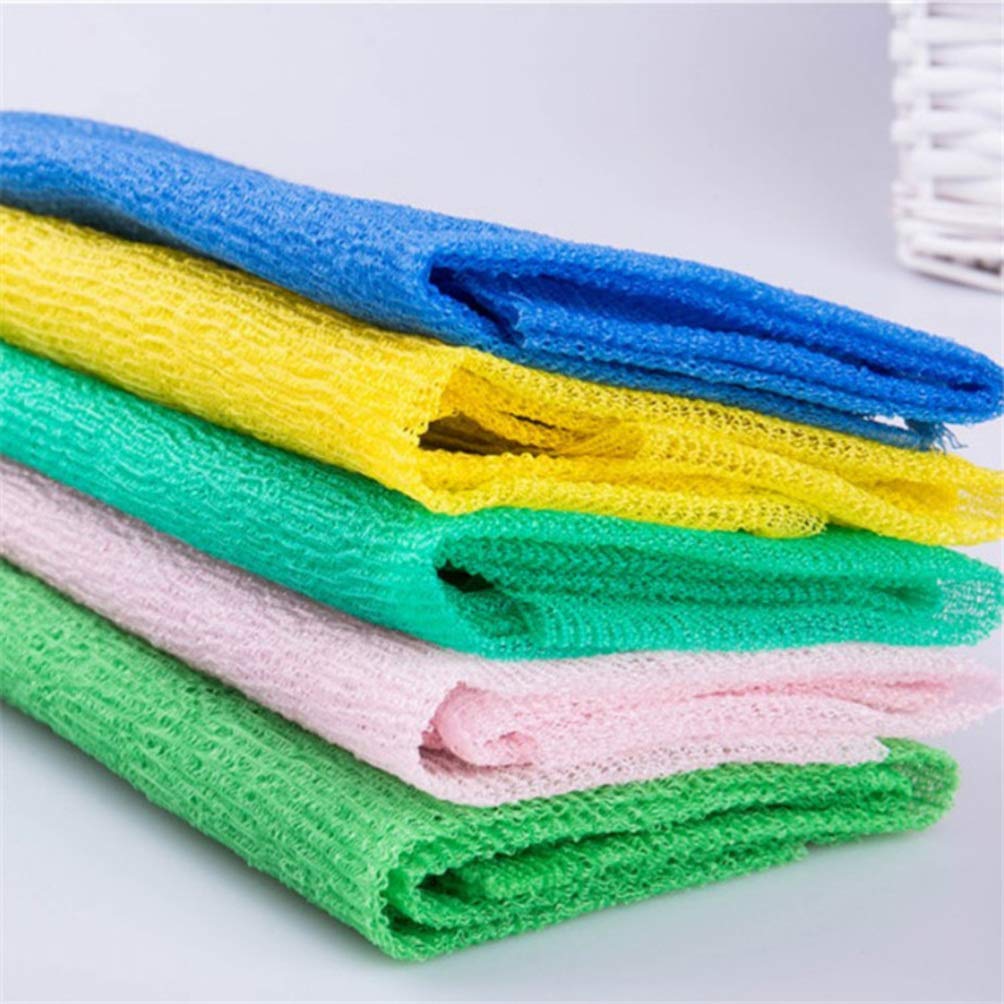 Healifty 5-Pack Exfoliating Bath Towels - Extra Long Back Scrubber for Deep Cleansing & Skin Renewal - Perfect for Shower, Spa, and Post-Workout Use