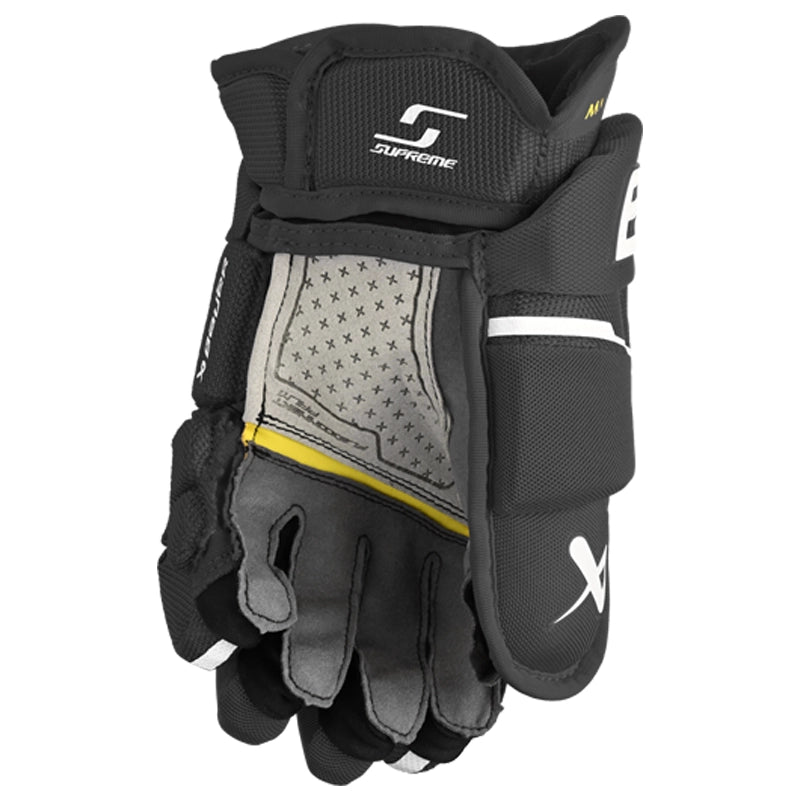 Bauer Supreme Mach Hockey Gloves for Junior Players - Lightweight Protective Ice Hockey Gloves for Youth - Perfect for Training, Games & Competitive Play