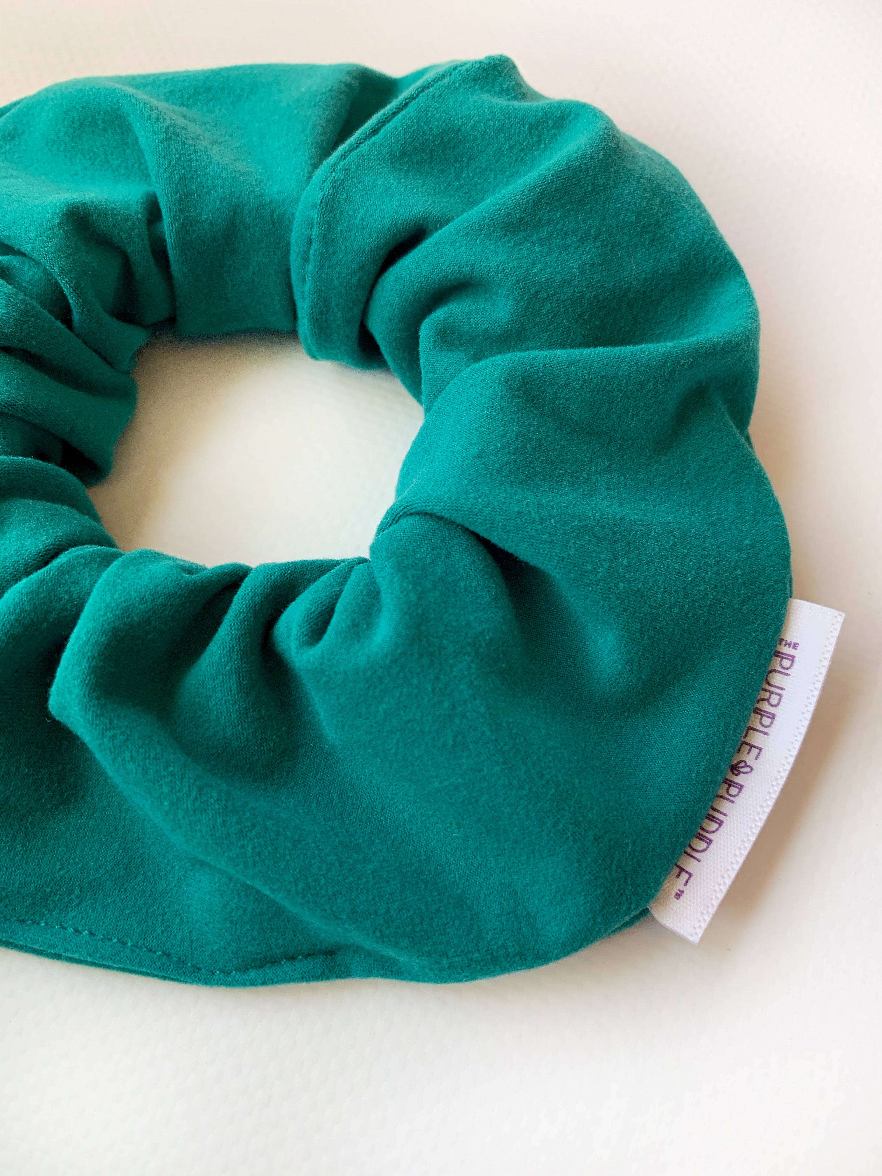 Teal Blue Hair Scrunchie - Soft Elastic Hair Tie for Women & Girls - Perfect for Workouts, Yoga, and Everyday Use