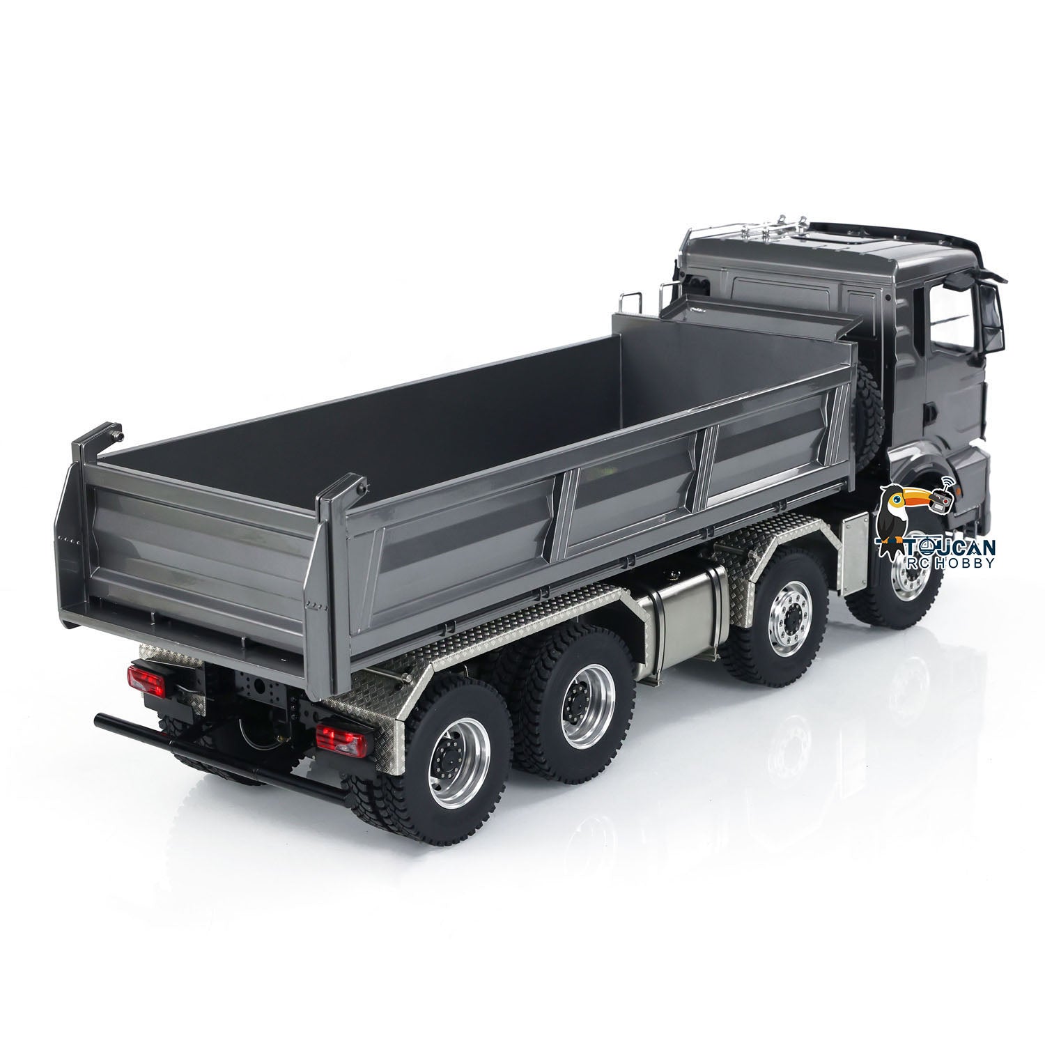 1:14 Scale Hydraulic 8x8 RC Tipper Truck - Metal Cabin Shell with Differential Lock, 2-Speed Transmission, Sound & Light Effects - Ready-to-Run Radio Control Dump Truck for Construction Site Play, Off-Road Adventure and RC Hobby Enthusiasts
