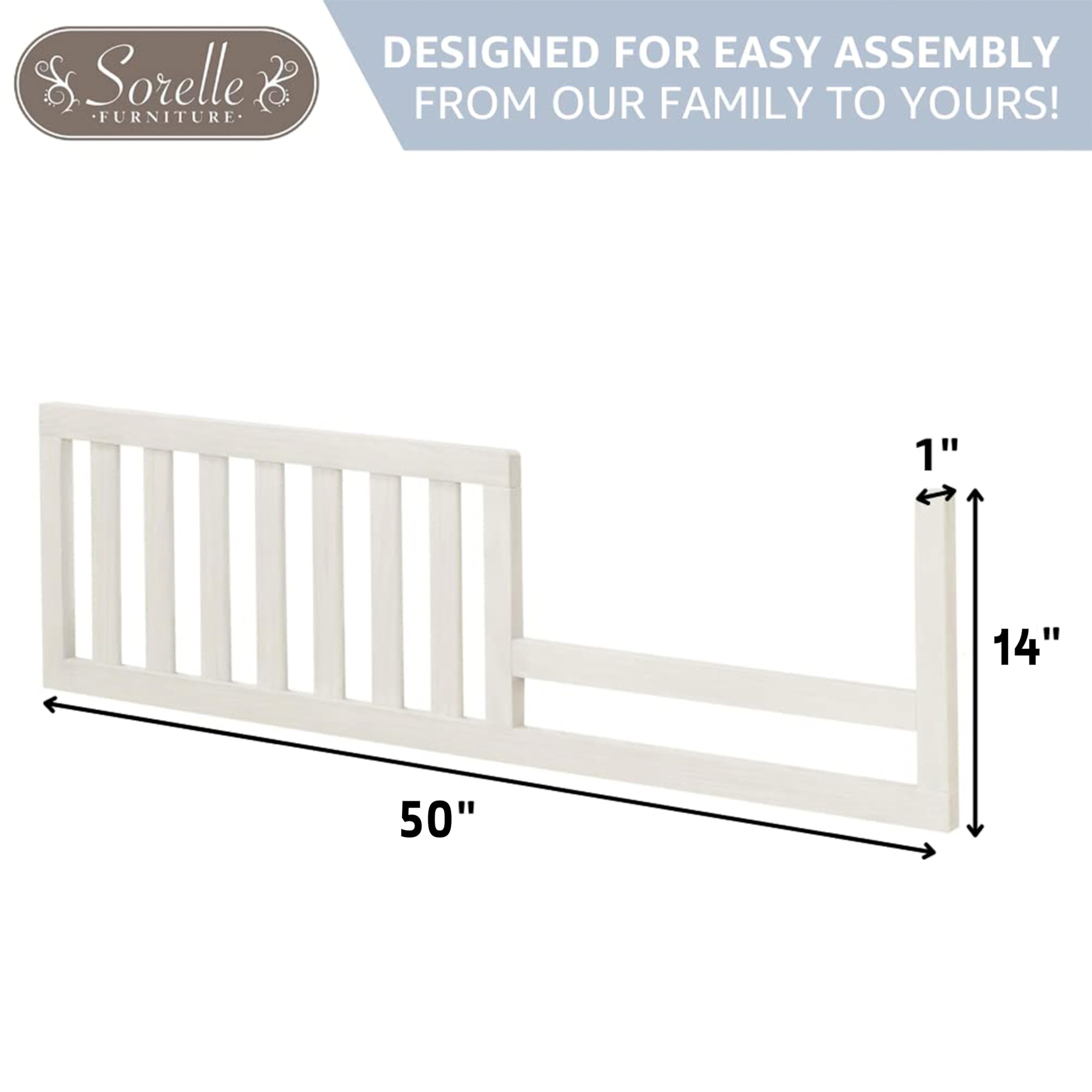 Sorelle Furniture Wooden Toddler to Full-Size Bed Conversion Kit with Safety Rails | Crib to Toddler Bed or Adult Bed Transition | White (#148) | Perfect for Nursery Upgrade & Child Safety