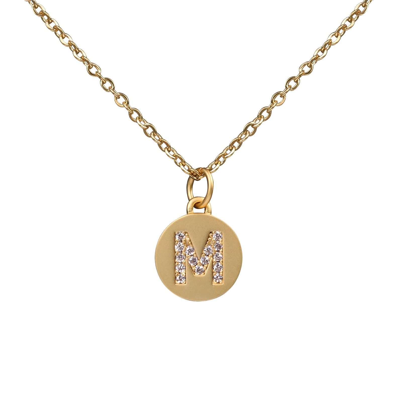 Personalized Initial Disc Necklace for Women - Round Hammered Pendant with Engraved Letter - Adjustable Name Necklace & Choker - Perfect for Gifts, Anniversaries, and Everyday Elegance (One Size)