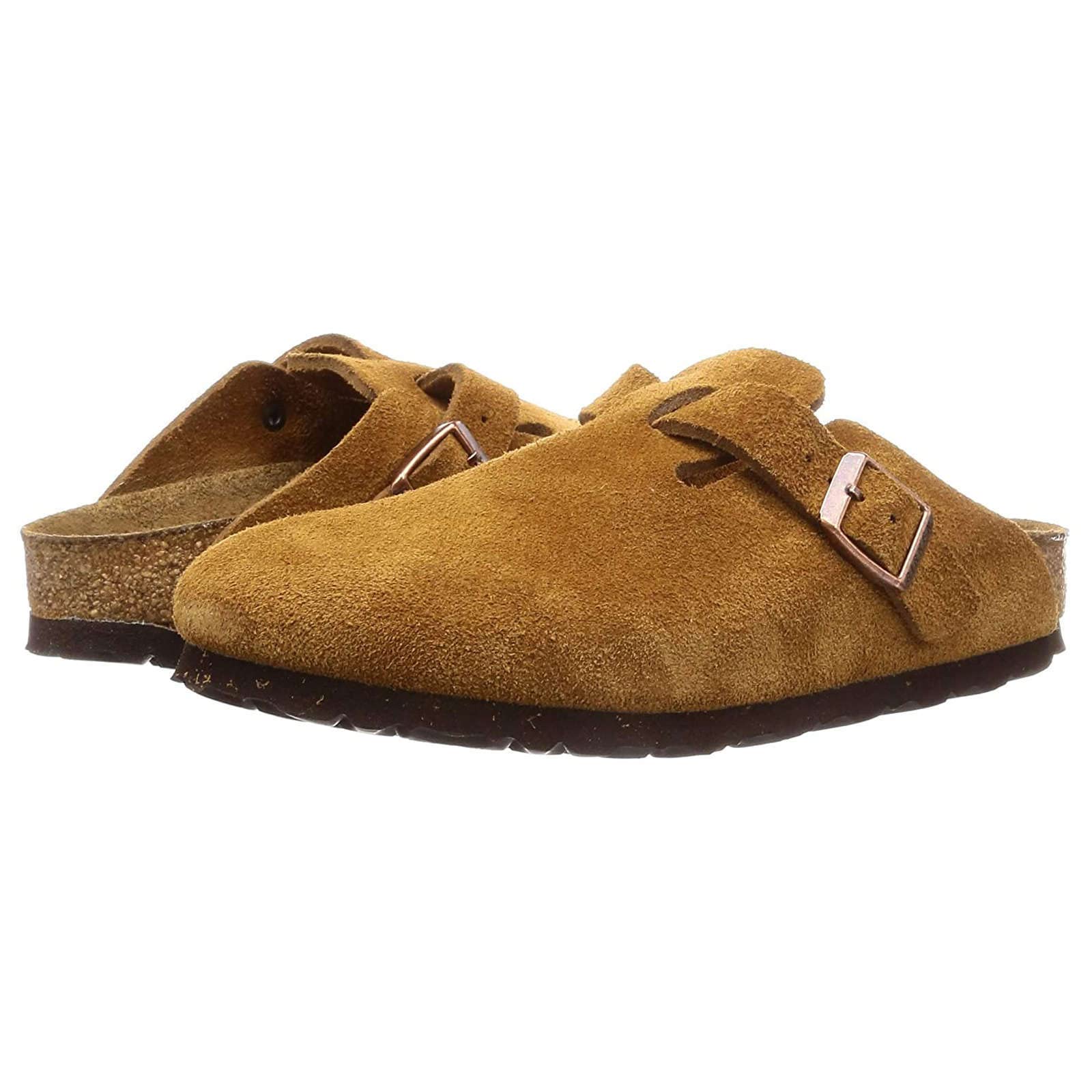 Birkenstock Boston SFB Mink Suede Clogs - Unisex Comfort Footwear Size 38 | Perfect for Home, Office & Casual Wear