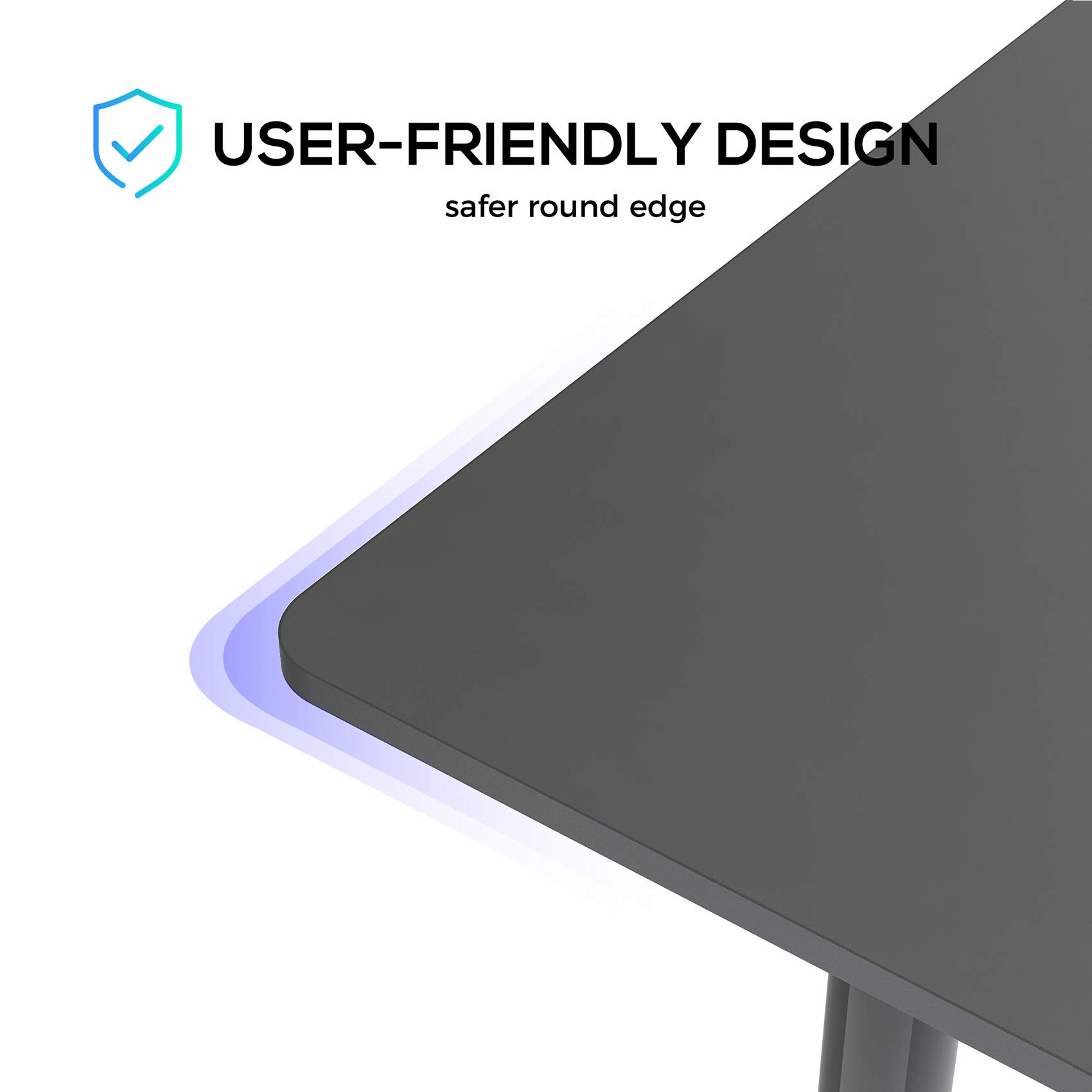 Eureka Ergonomic 47-inch Computer Desk - Modern Home Office & Gaming Desk with Cable Management & Free Mouse Pad - Study Writing PC Table for Small Spaces - Perfect for Work, Gaming & Remote Learning (Black)