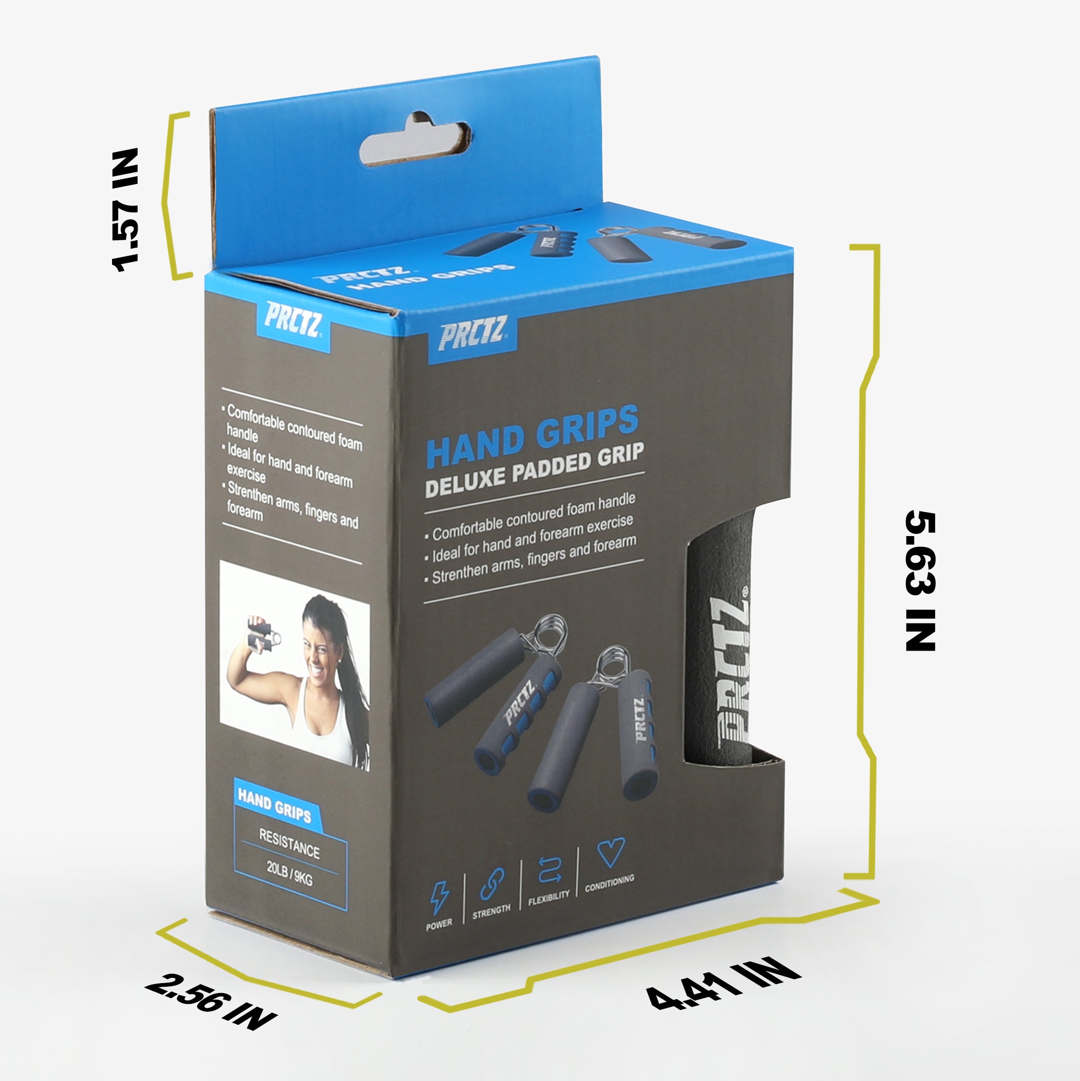 PRCTZ Essential Hand Grip Strengthener - 2 Pack Set for Hand Therapy, Forearm & Finger Strength Training - Perfect for Athletes, Musicians & Office Workers