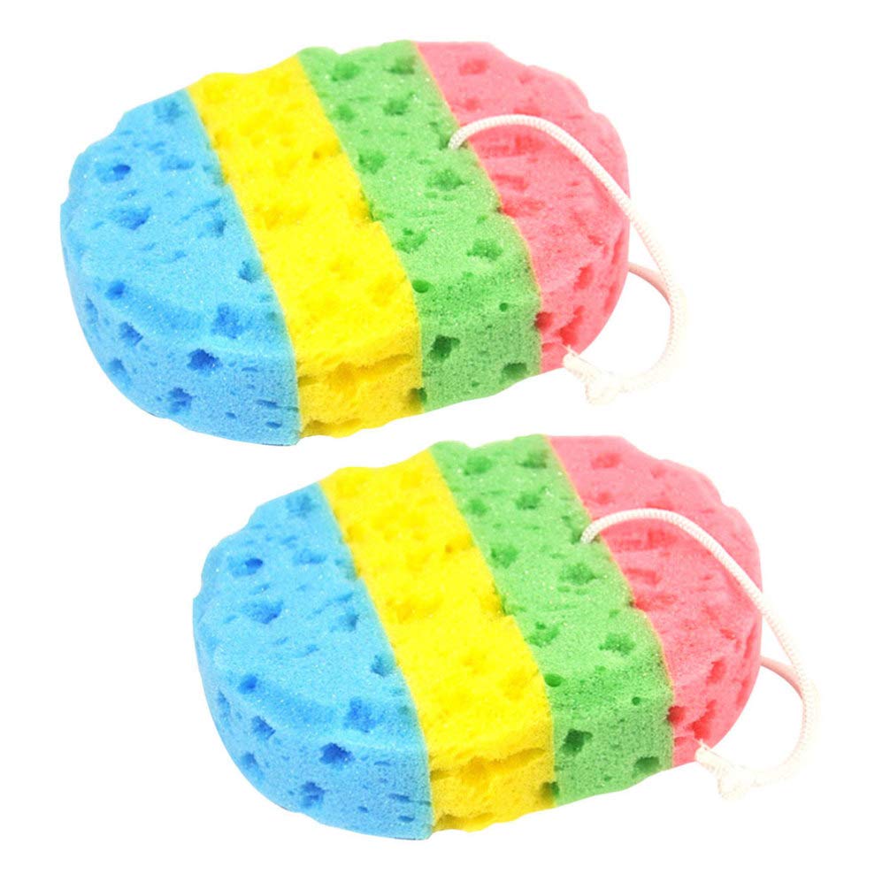 **Lurrose Soft Oval Seaweed Bath Sponges (2-Pack) - Exfoliating Body Scrubber for Shower, Sensitive Skin & Kombu Spa Experience**    *(Perfect for Gentle Exfoliation, Deep Cleansing & Relaxing Bath Time)*