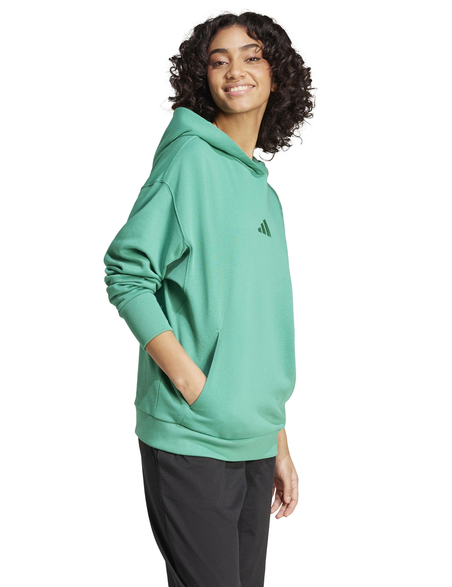 ALL SZN French Terry Loose Hoodie - Semi Court Green | Comfortable Oversized Sweatshirt for Men & Women | Perfect for Casual Wear, Lounge & Street Style