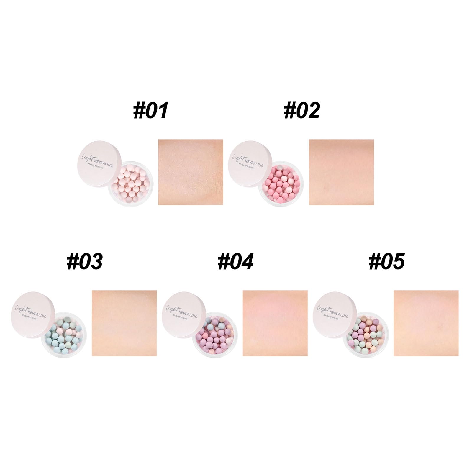 5 Colors Pearls Setting Powder - Loose Finishing Powder for Makeup, Multi-Tone Roller, Oil Control & Pore Minimizing | Perfect for Daily Wear, Photo Shoots & Special Occasions