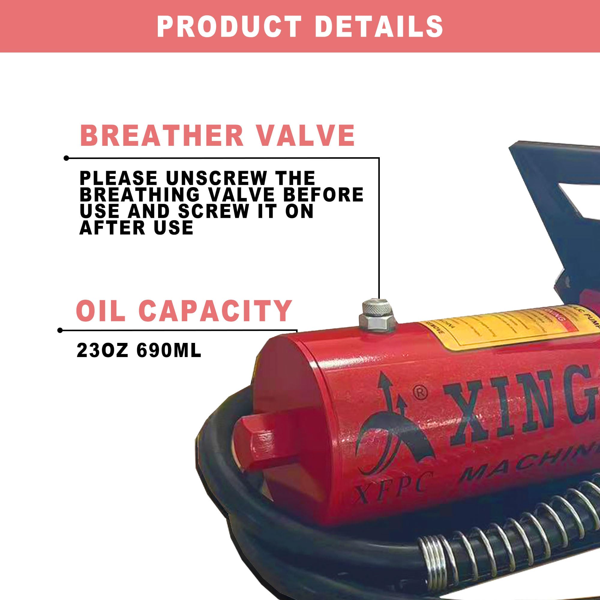 10,000 PSI Air Hydraulic Pump with 1.7L Reservoir - 3/8