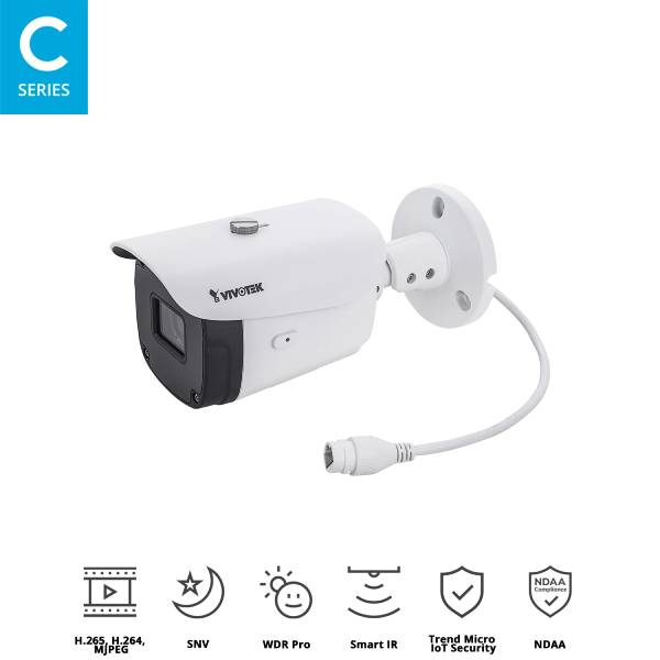 Vivotek IB9388 HT 5MP Bullet Security Camera - Outdoor/Indoor Surveillance, Weatherproof, Night Vision for Home & Business Security