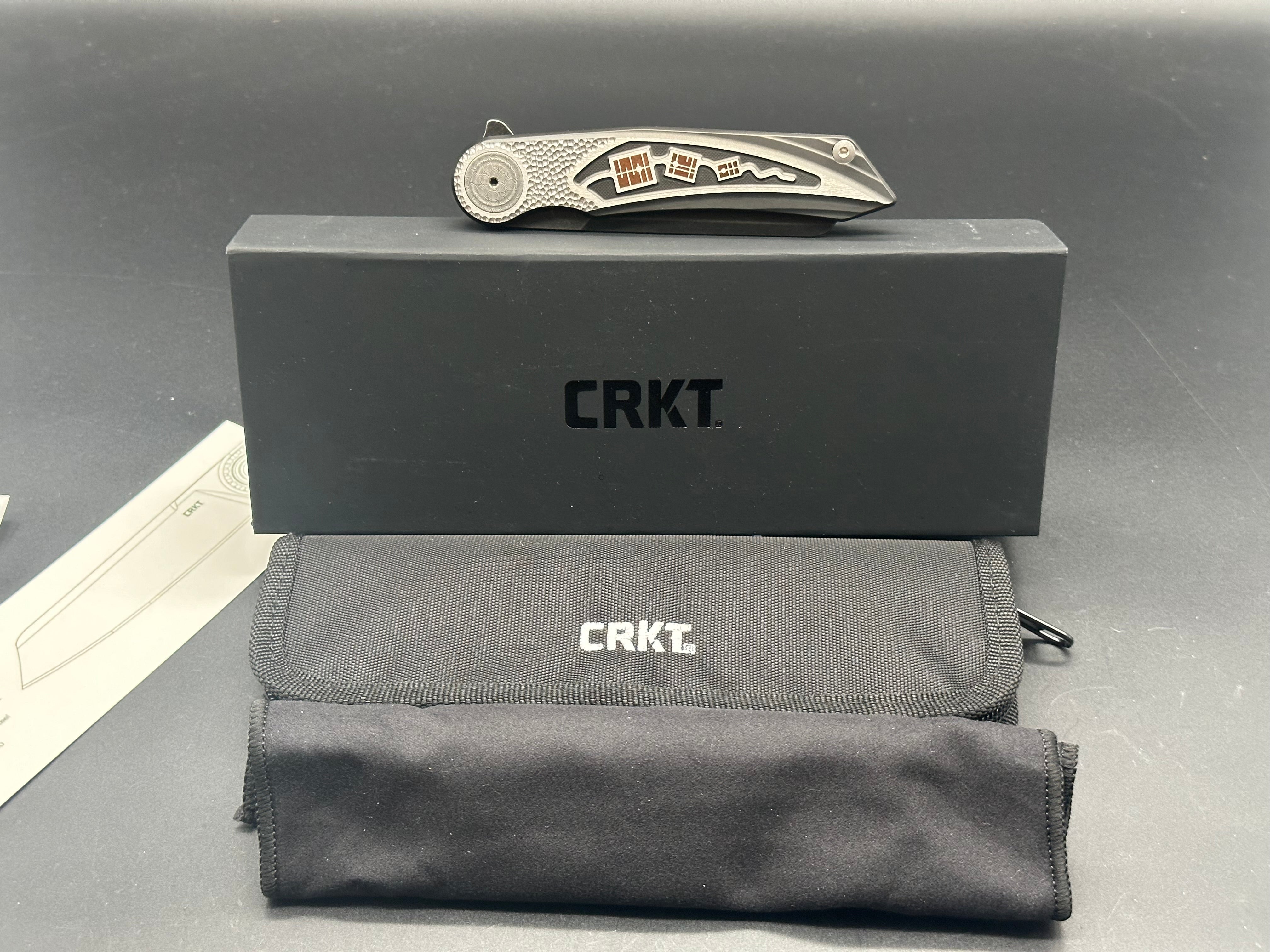 CRKT Fortuitous MagnaCut Folding Pocket Knife - Black Titanium Handle with Inlay - EDC Tactical Knife for Outdoor Camping, Hiking & Everyday Carry