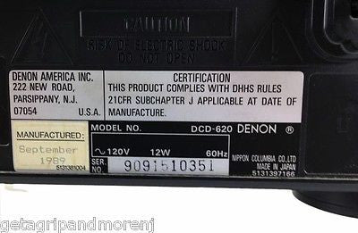 Denon DCD-620 Single Disc CD Player with 20-Bit Super Linear Converter - Tested & Working | Perfect for Home Audio & Music Enthusiasts