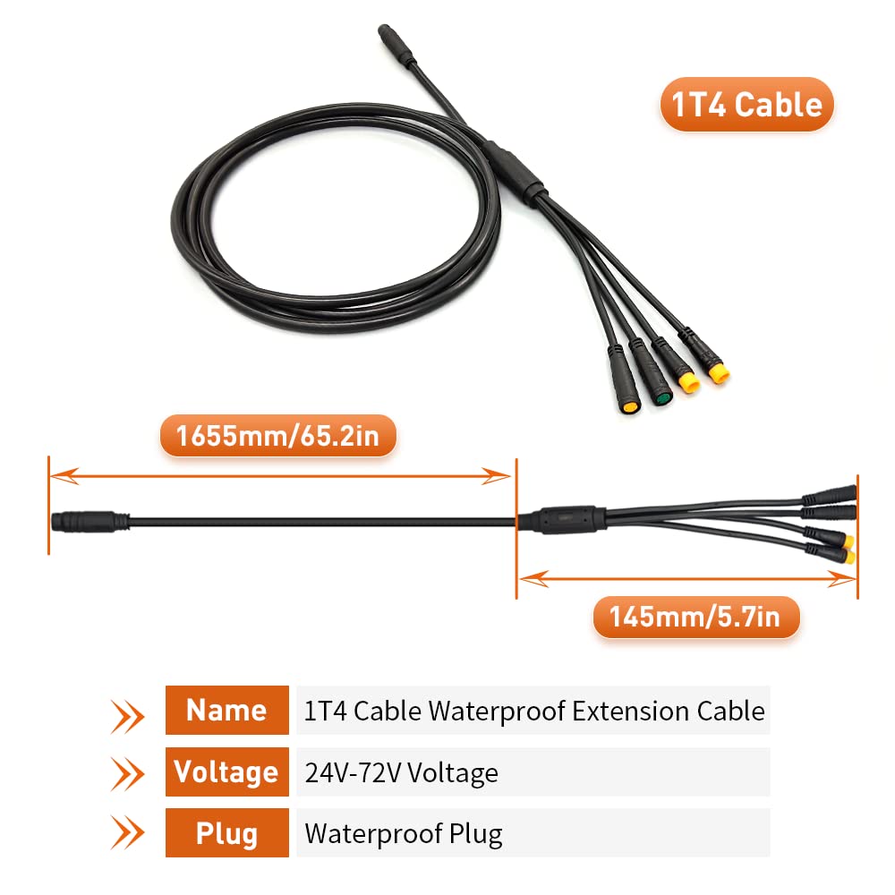 Electric Bike Conversion Kit - 1T4 & 1T5 Waterproof Controller, E-Brake Throttle, LED Display & Wiring Accessories for E-Bike Upgrades | Perfect for Commuting, Mountain Biking & Urban Transportation
