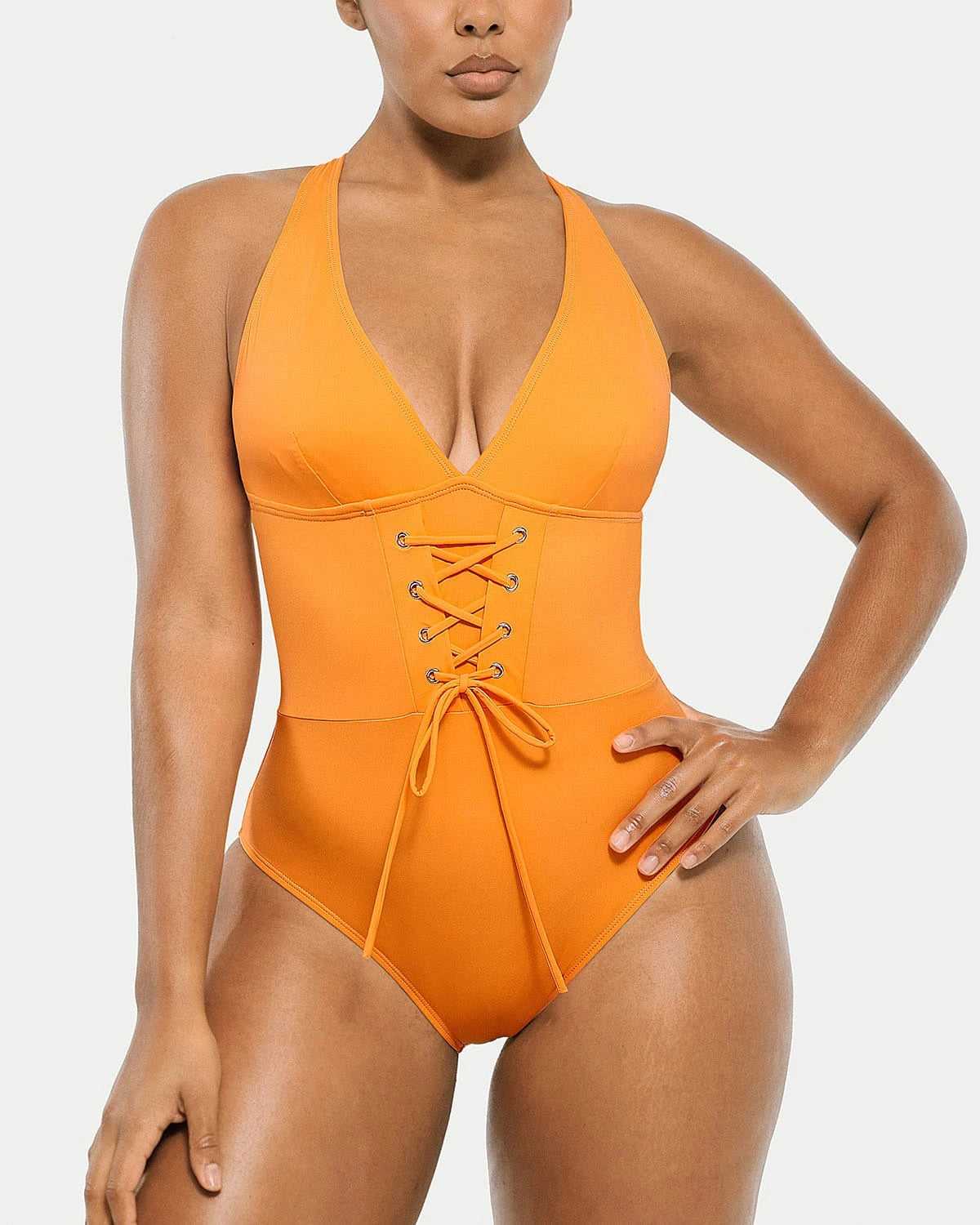 Smart Sculpt Plunge Corset Shaping Swimsuit - Slimming One Piece Bathing Suit for Women, Perfect for Beach Vacations & Pool Parties