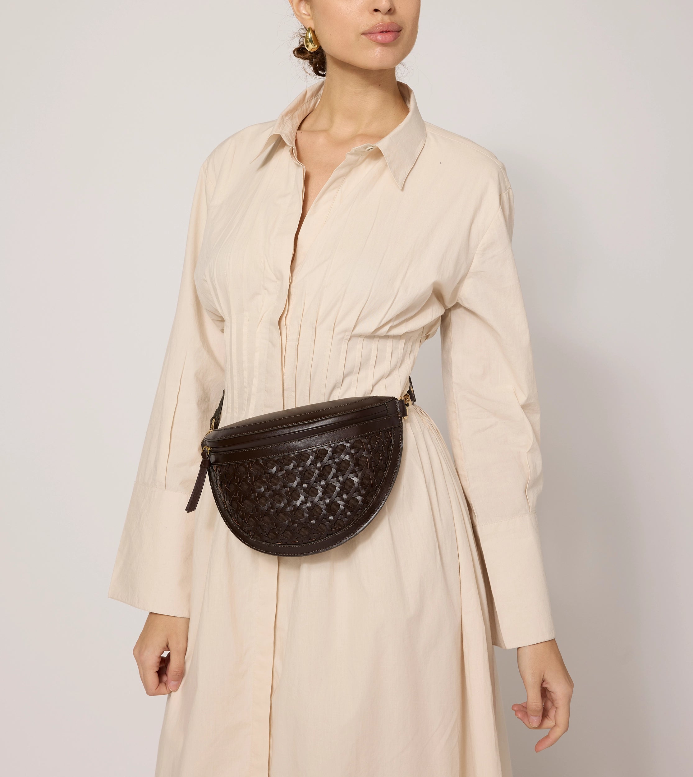 Dewitt Weave Crossbody Bag for Women - Stylish Brown Leather Shoulder Purse - Perfect for Everyday Use, Travel & Shopping