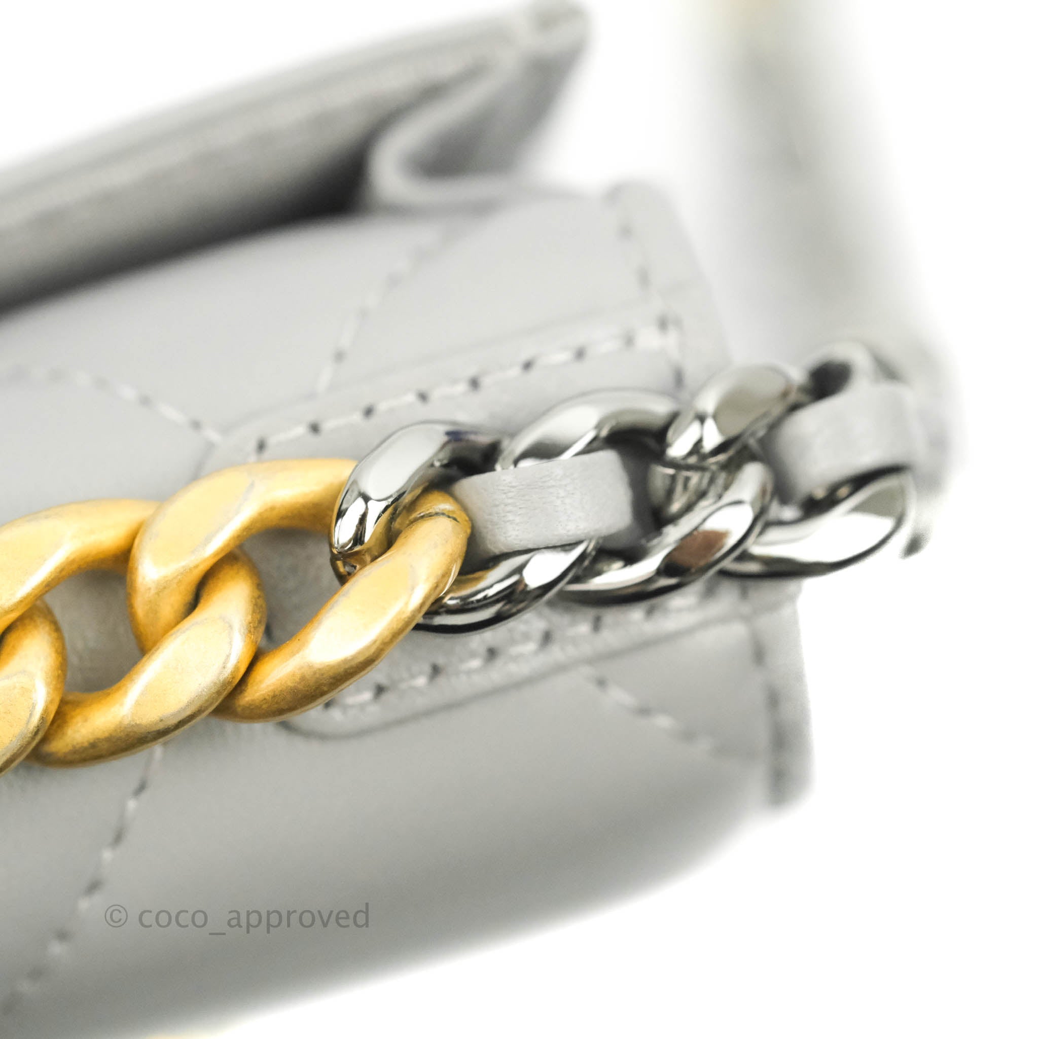 Chanel 19 Grey Mixed Hardware Phone Holder - Luxury Designer Phone Case for iPhone & Android - Perfect for Everyday Use, Travel & Fashion Accessories