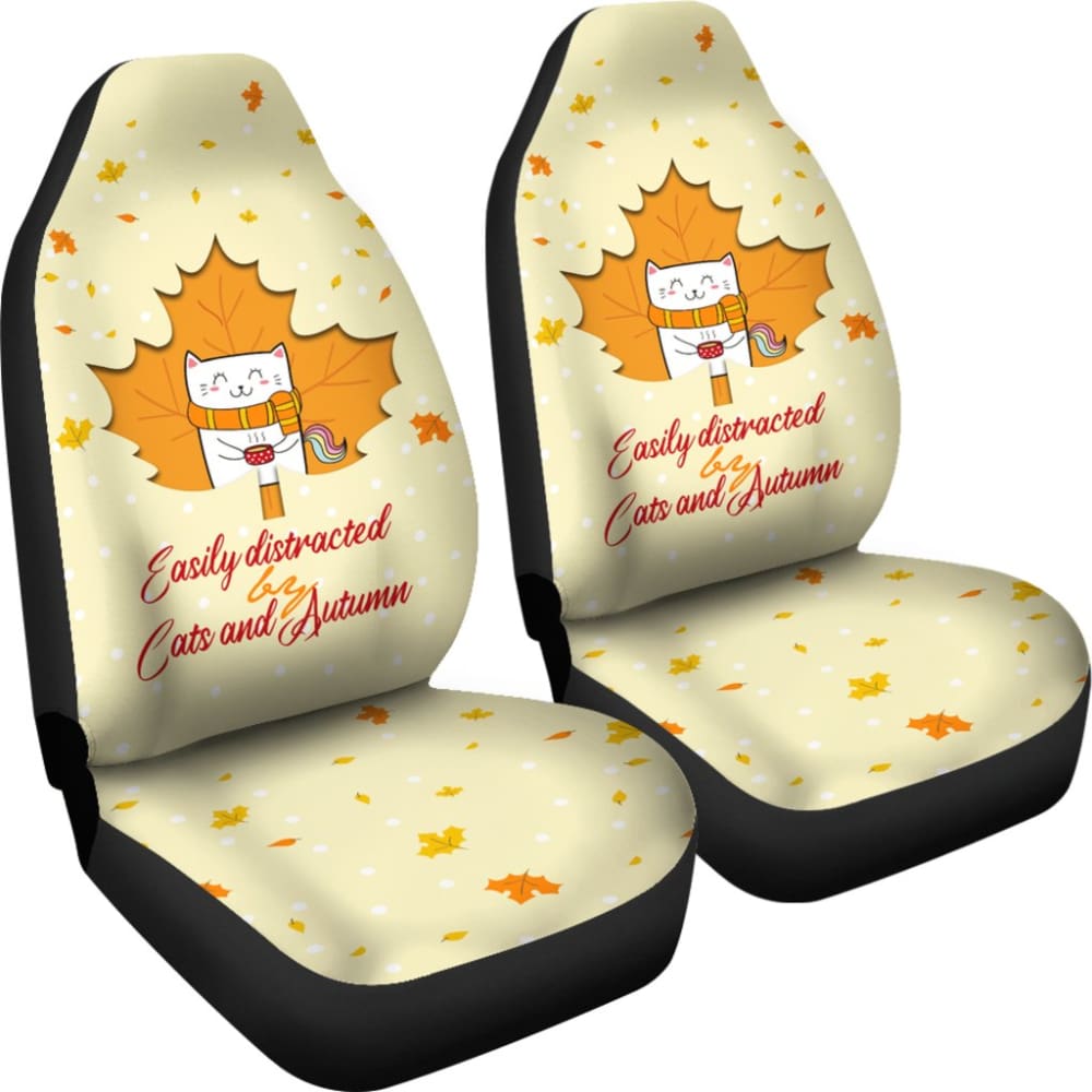 Premium Car Seat Covers for Cat Lovers - Soft & Durable Pet-Friendly Auto Accessories (210205) - Perfect for Fall Road Trips & Everyday Commute