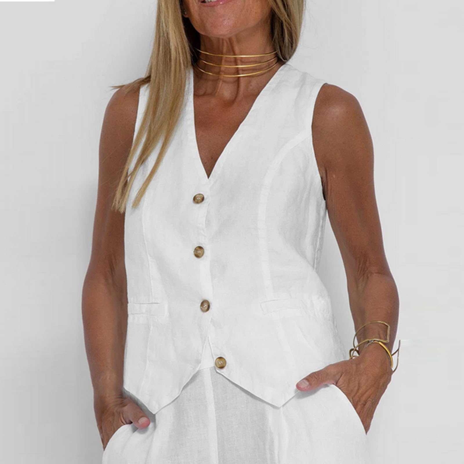 Comfortable Women's Wide Leg Lounge Set - 100% Cotton Button Down Pajama & Oversized Pants 2-Piece Outfit for Travel, Home & Casual Wear | Soft Cotton Linen Pajama Suit for Women | Perfect for Lounging, Sleeping & Relaxing