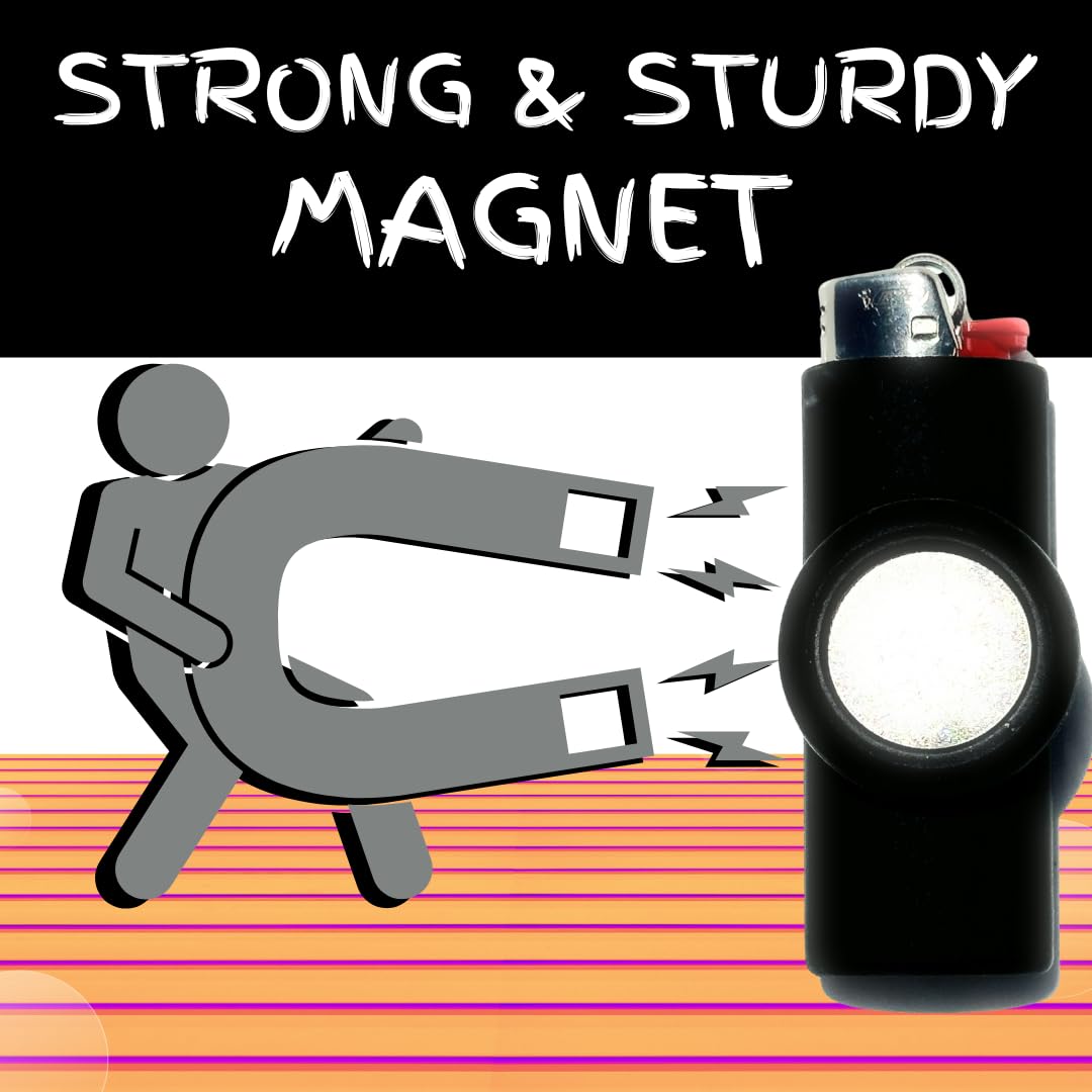 Magnetic Lighter Holder for BIC Lighters - Strong Magnet Attaches to Fridge, Toolbox & Shelves (J6 Compatible, Lighter Not Included) - Perfect for Home, Office & Outdoor Use