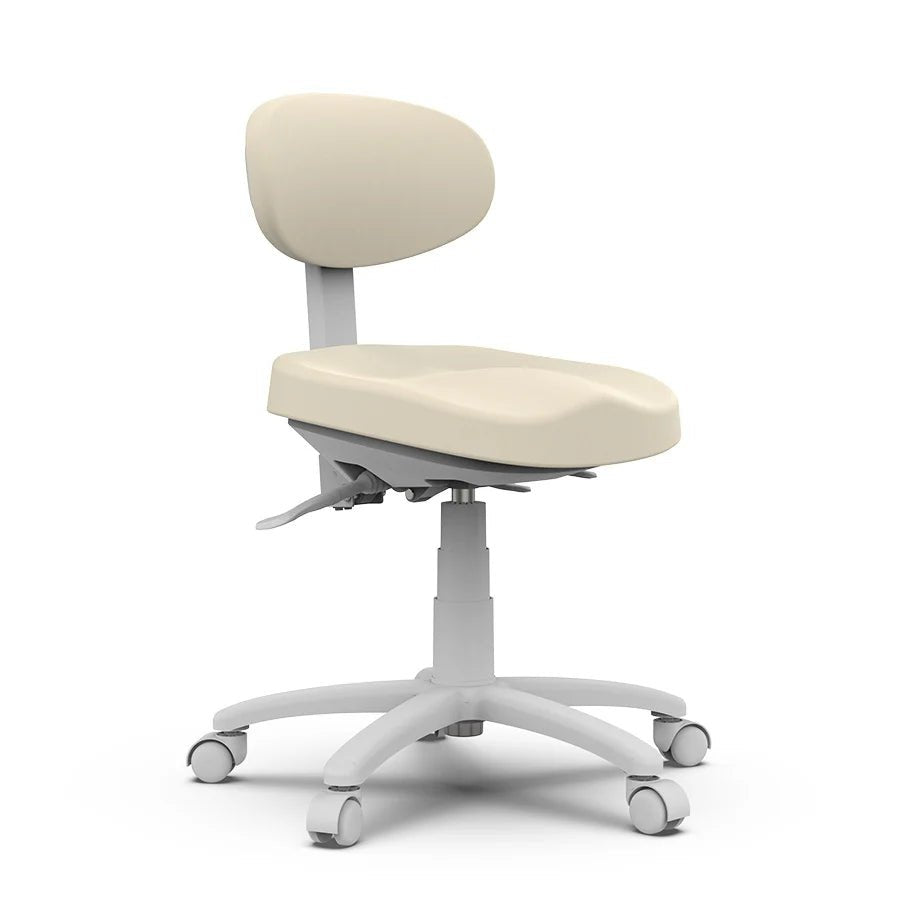 Silverfox ® Rolling Stool with Backrest - Adjustable Height Rolling Chair with Wheels for Salon, Tattoo, Massage & Office Use - Ergonomic Rolling Stool for Professionals (Model 8C01)