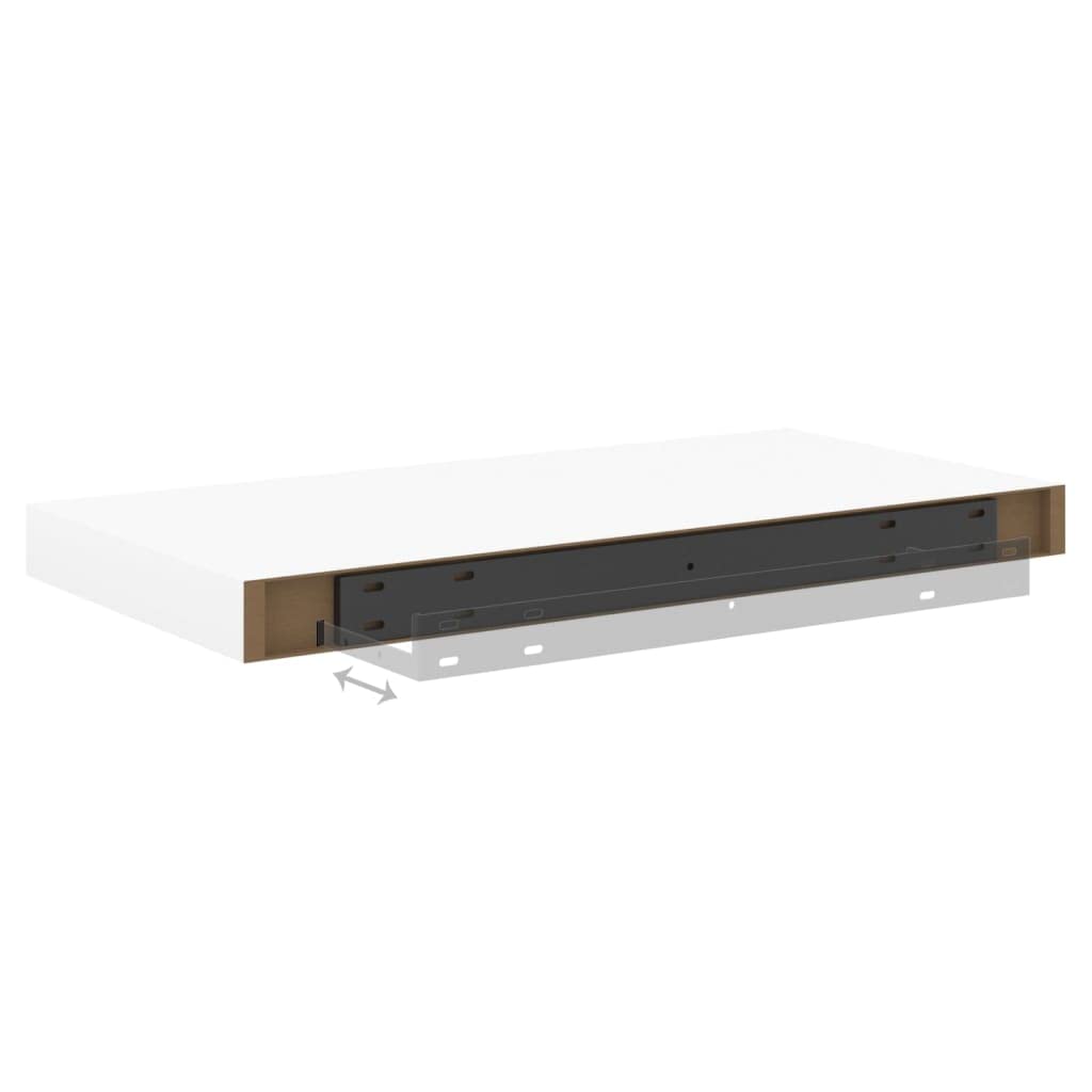 Floating Wall Shelf Set - 19.7x9.1 Inches White Oak MDF Wall Mounted Storage Shelves with Brackets for Living Room, Bedroom, Kitchen & Bathroom - Perfect for Displaying Decor, Books and Organizing Small Items