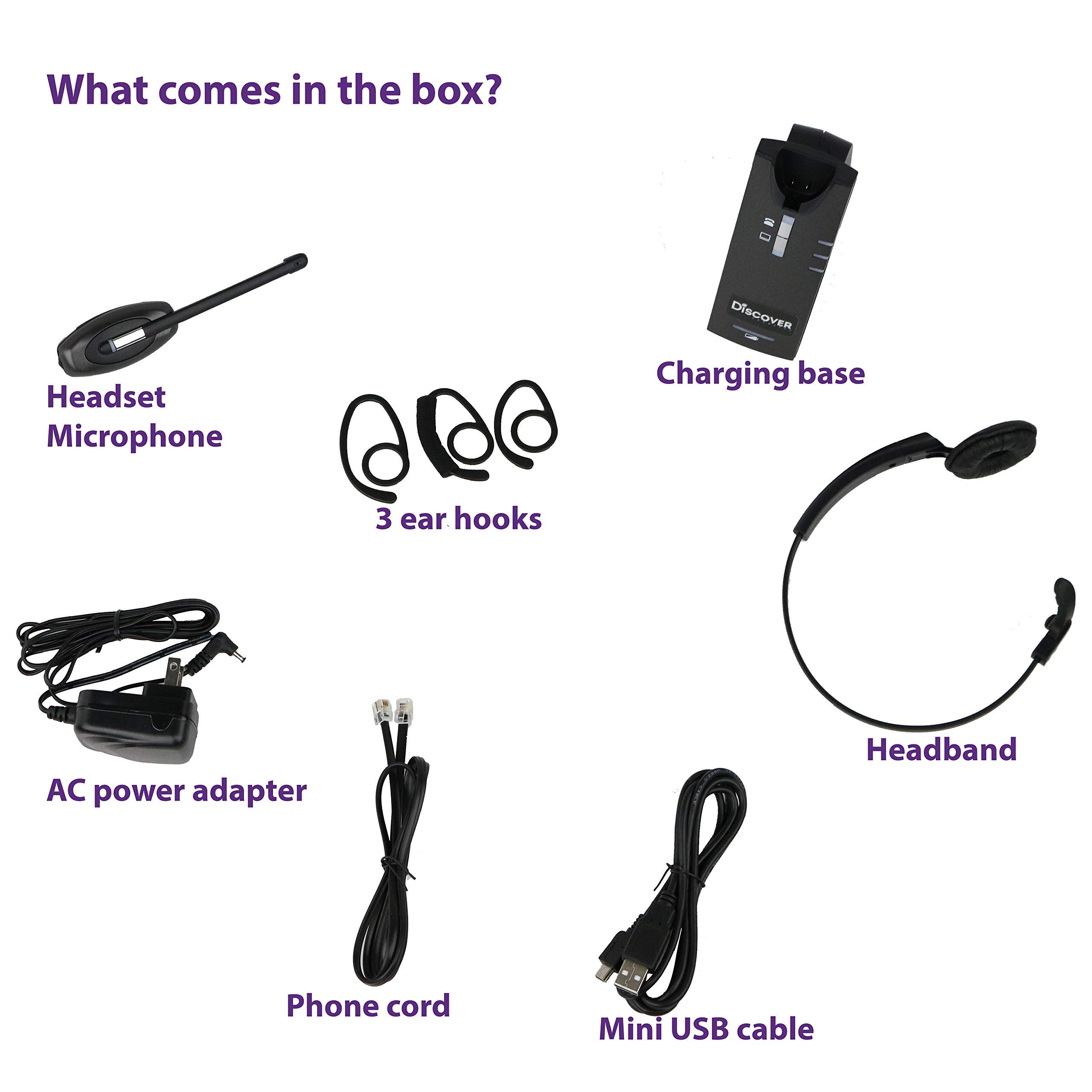 Premium D904 Convertible DECT Wireless Office Headset System - Unlimited Talk Time for Professionals - PC/Mac & Desk Phone Compatible - 3 Year Warranty (Renewed) - Ideal for Call Centers, Remote Work & Business Communications