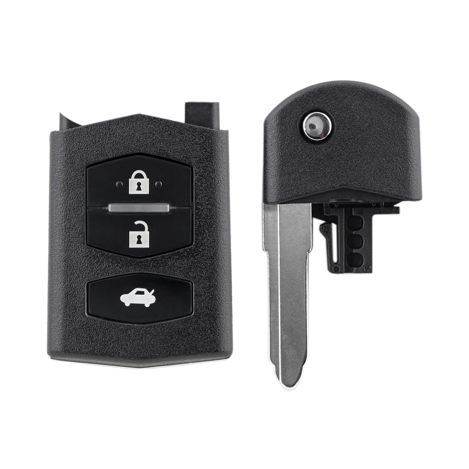 3 Buttons Car Key Fob Case Cover for Mazda 3 6 MX5 RX8 & Mitsubishi - Replacement Key Shell with Screwdriver, Key Ring & CR1616 Battery (Perfect for Key Protection & DIY Replacement)