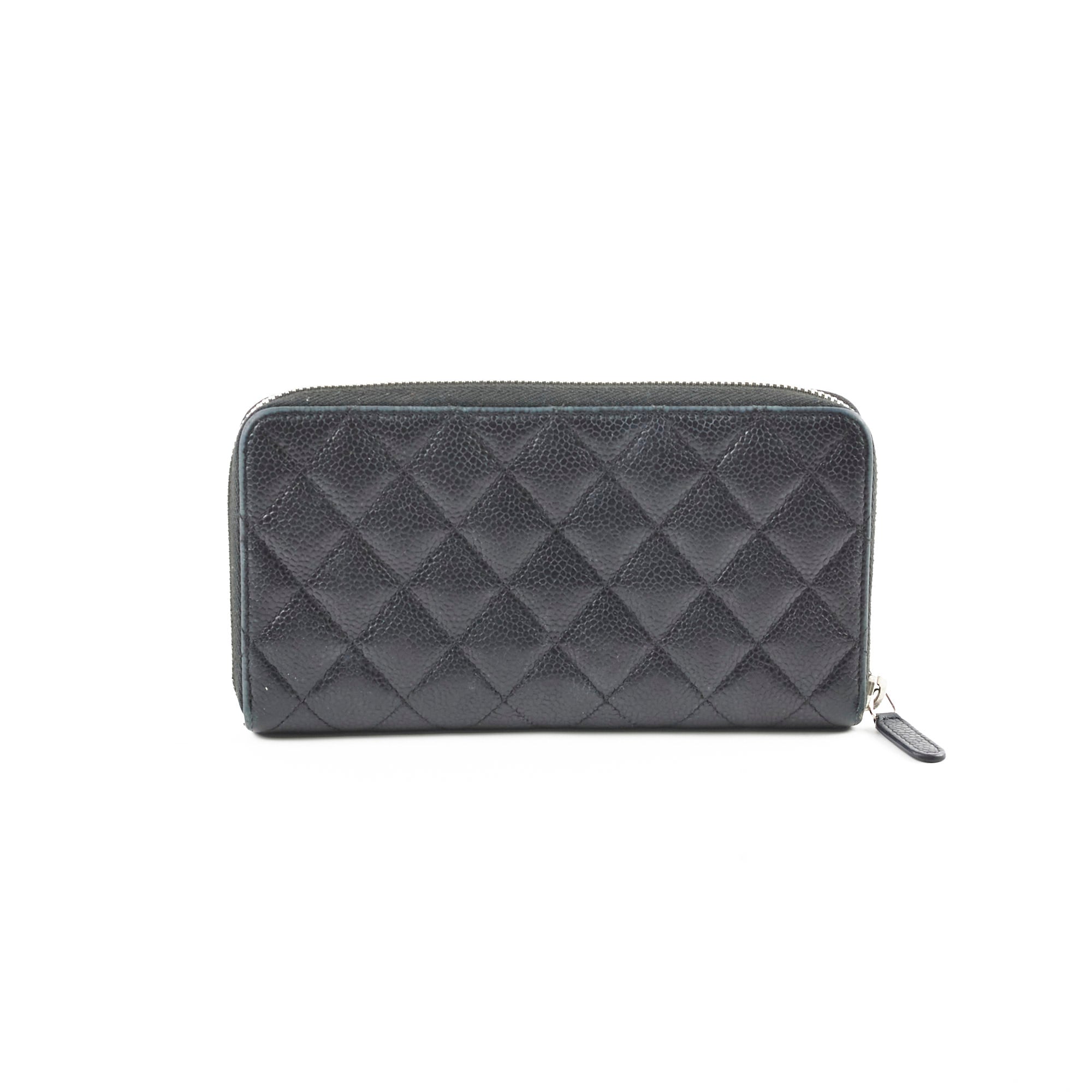 Chanel Caviar Leather Long Wallet for Women - Black Luxury Designer Clutch with Multiple Card Slots - Perfect for Everyday Use & Special Occasions