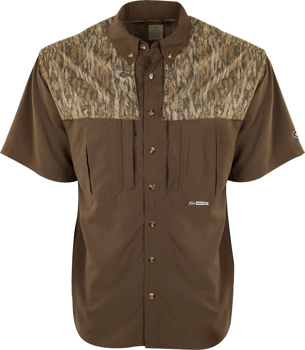 Drake EST 2-Tone Lightweight Wingshooter Short Sleeve MX5 Shirt - Comfortable Hunting & Outdoor Performance Wear for Men