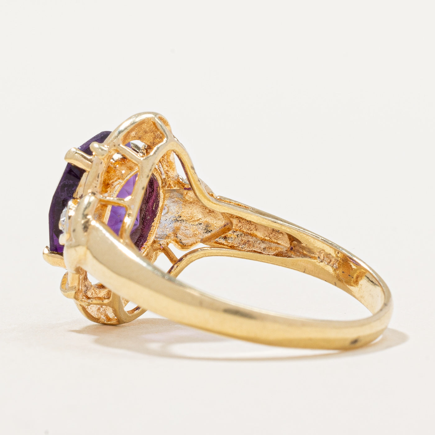 2.40ct Amethyst & 0.02ct Diamond Cocktail Ring - Size 6.5 | Elegant Purple Gemstone Jewelry for Women | Perfect for Evening Parties, Weddings & Special Occasions